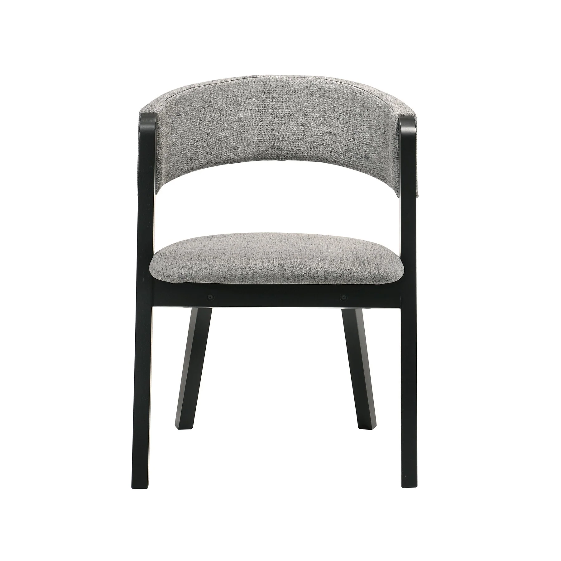 Rowan Gray Upholstered Dining Chairs in Black Finish - Set of 2 - Image 3