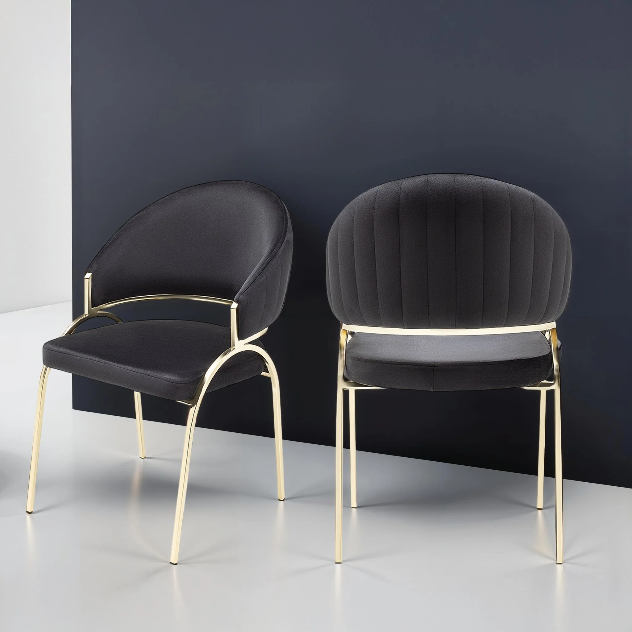 Ruby Chair With Gold Legs - Black - Image 7