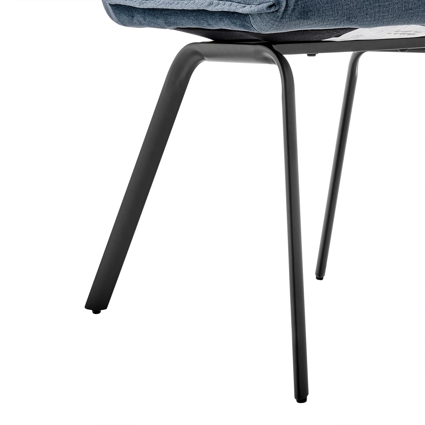 Rylee Dining Room Accent Chair in Blue Fabric and Black Finish - Set of 2 - Image 7