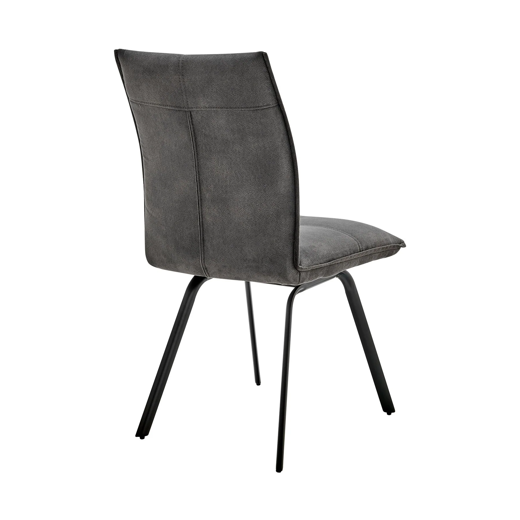 Rylee Dining Room Accent Chair in Charcoal Fabric and Black Finish - Set of 2 - Image 4