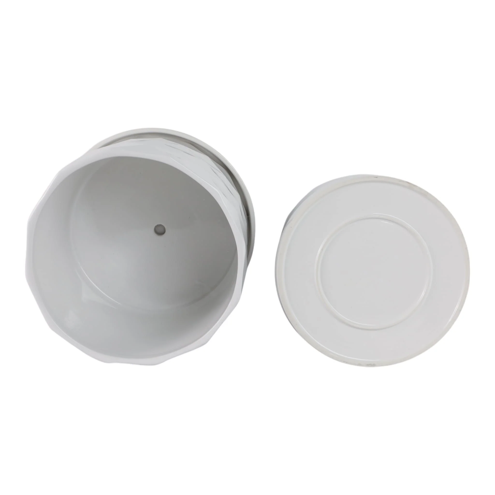S/2 10/12" Geo Planter, White - Image 6