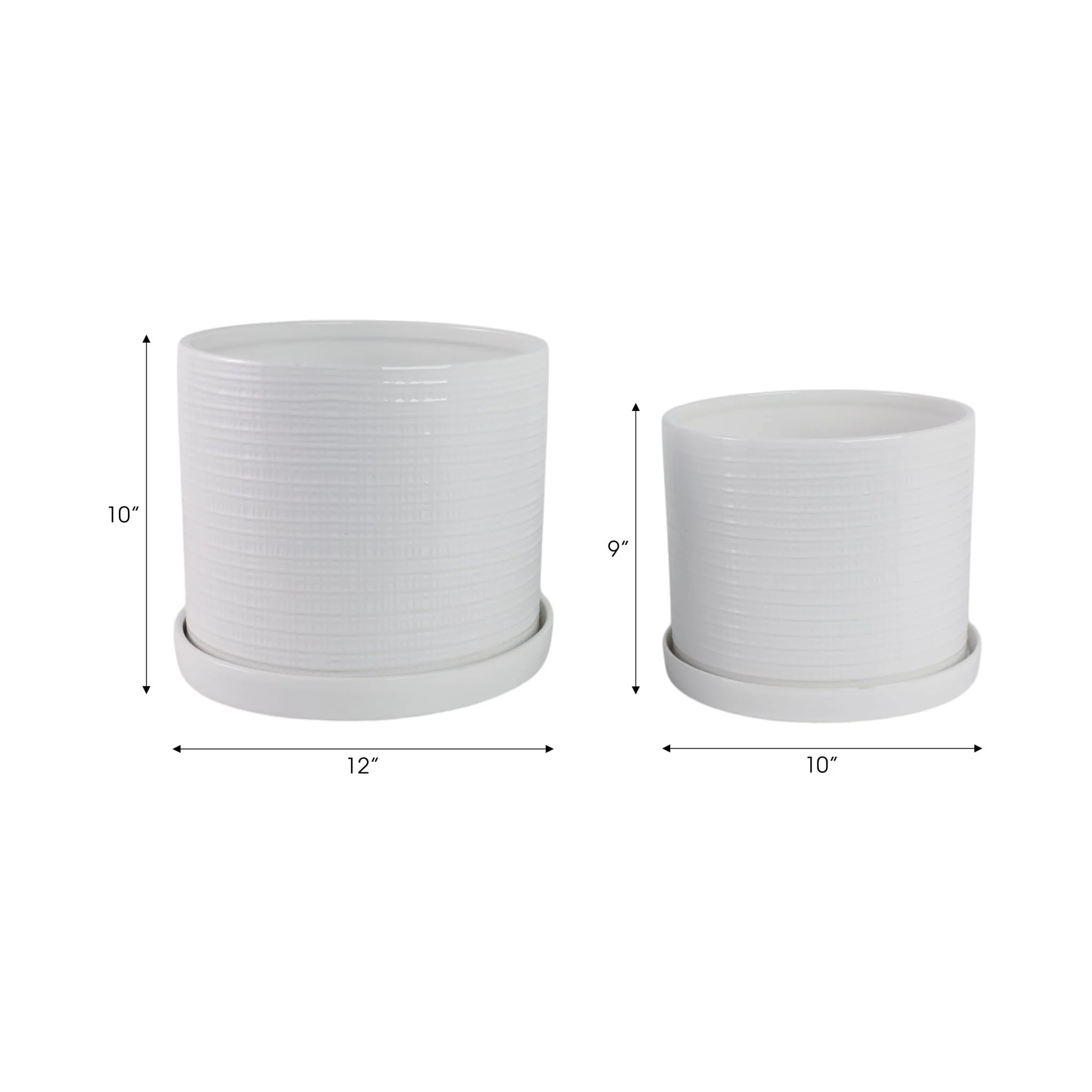 S/2 10/12" Modern Planter, White - Image 8
