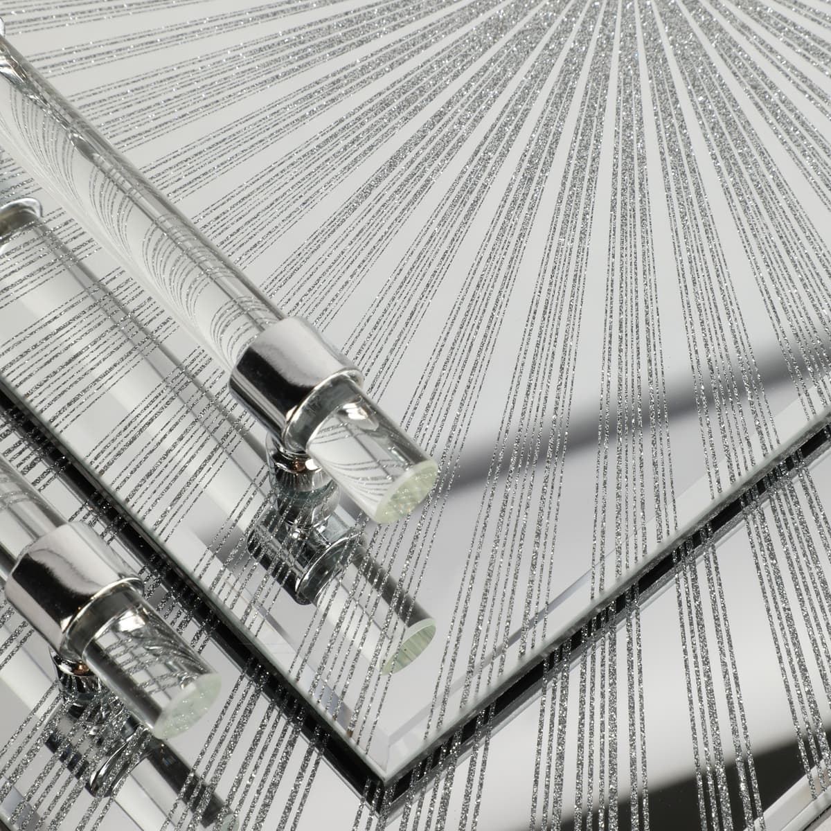 S/2 12/16" Sparkly Starburst Glass Trays, Silver - Image 4