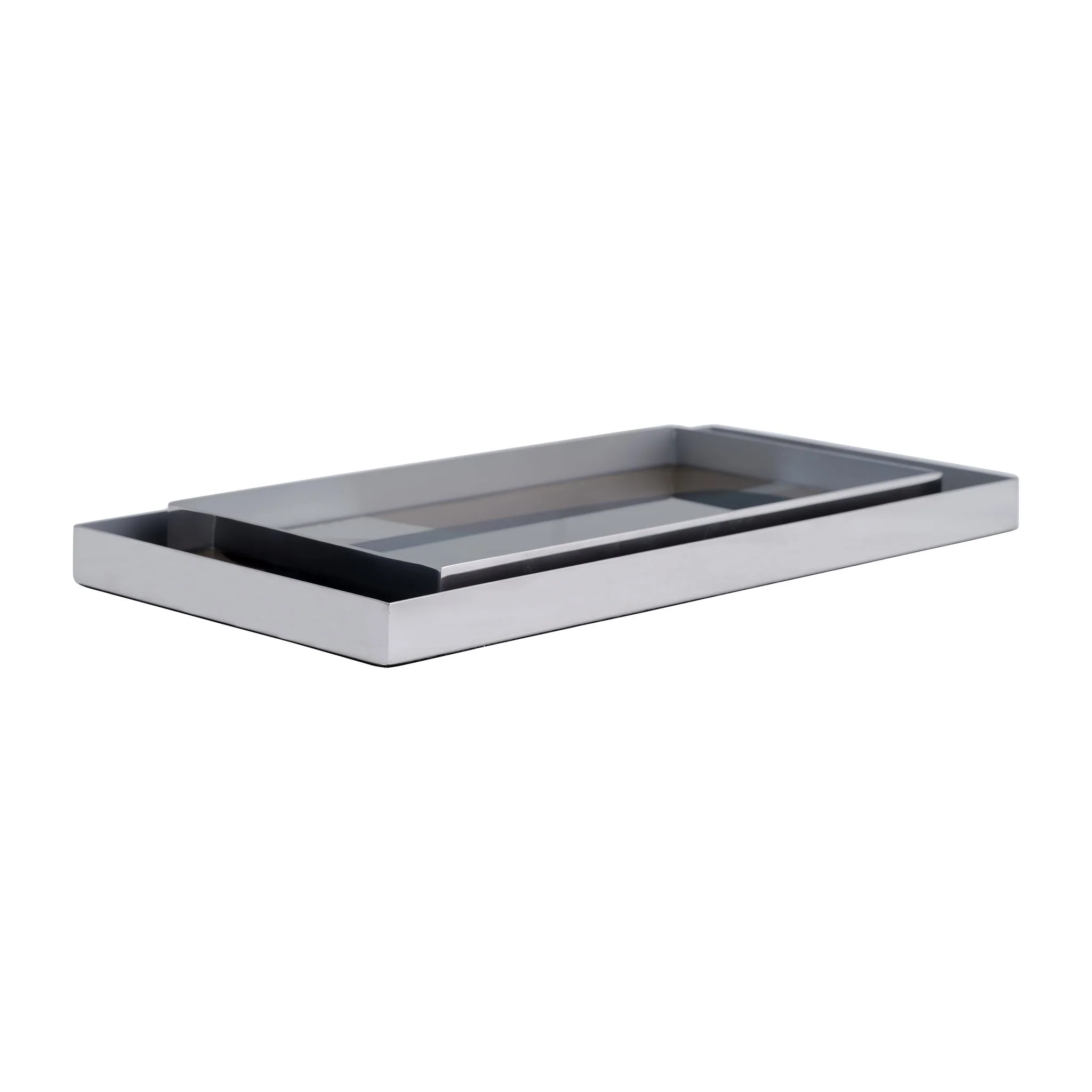 S/2 16/20"l, Metal/glass Tray, Nickel/multi - Image 2