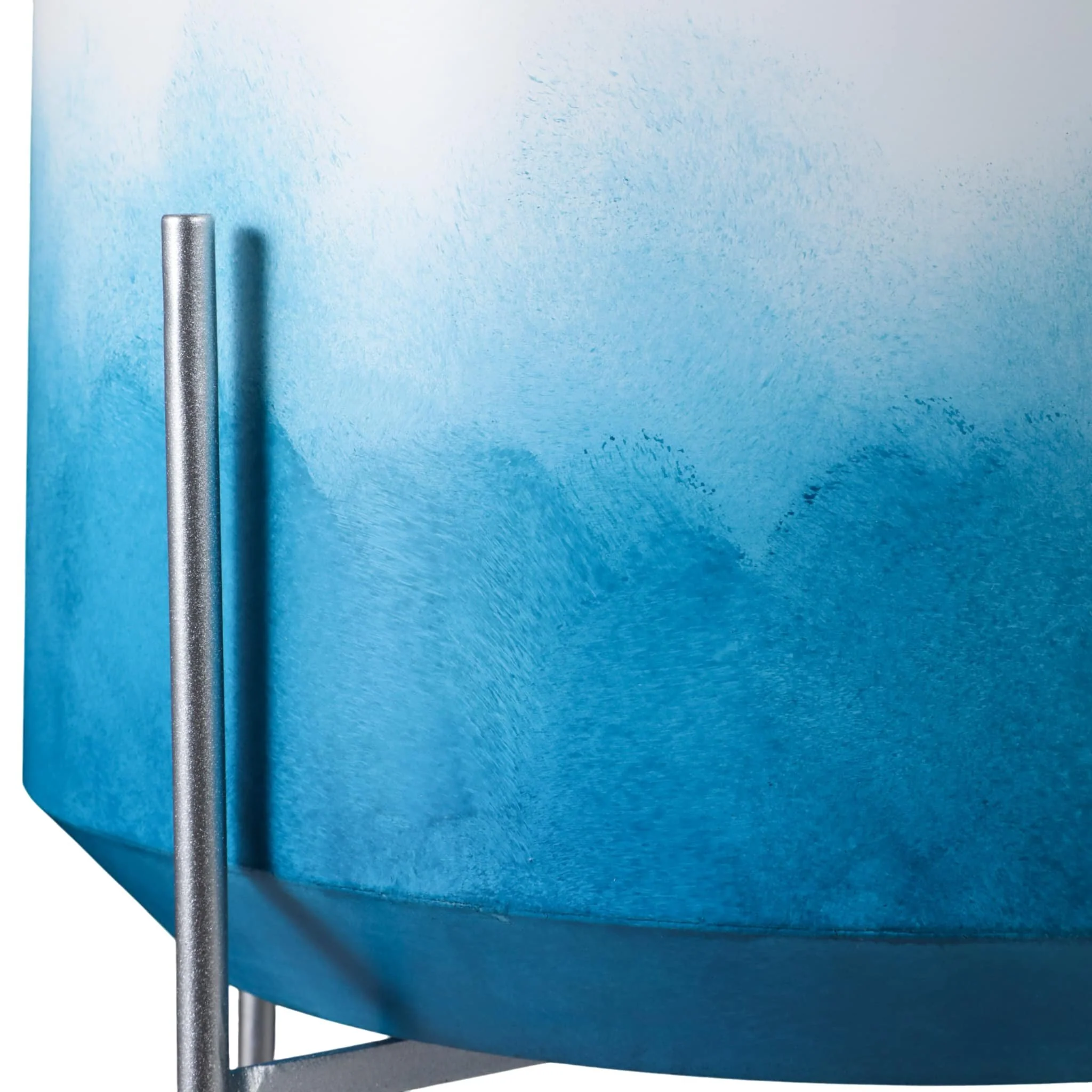 S/2 19/23" Ombre Metal Planters On Stands, Blue Kd - Image 5