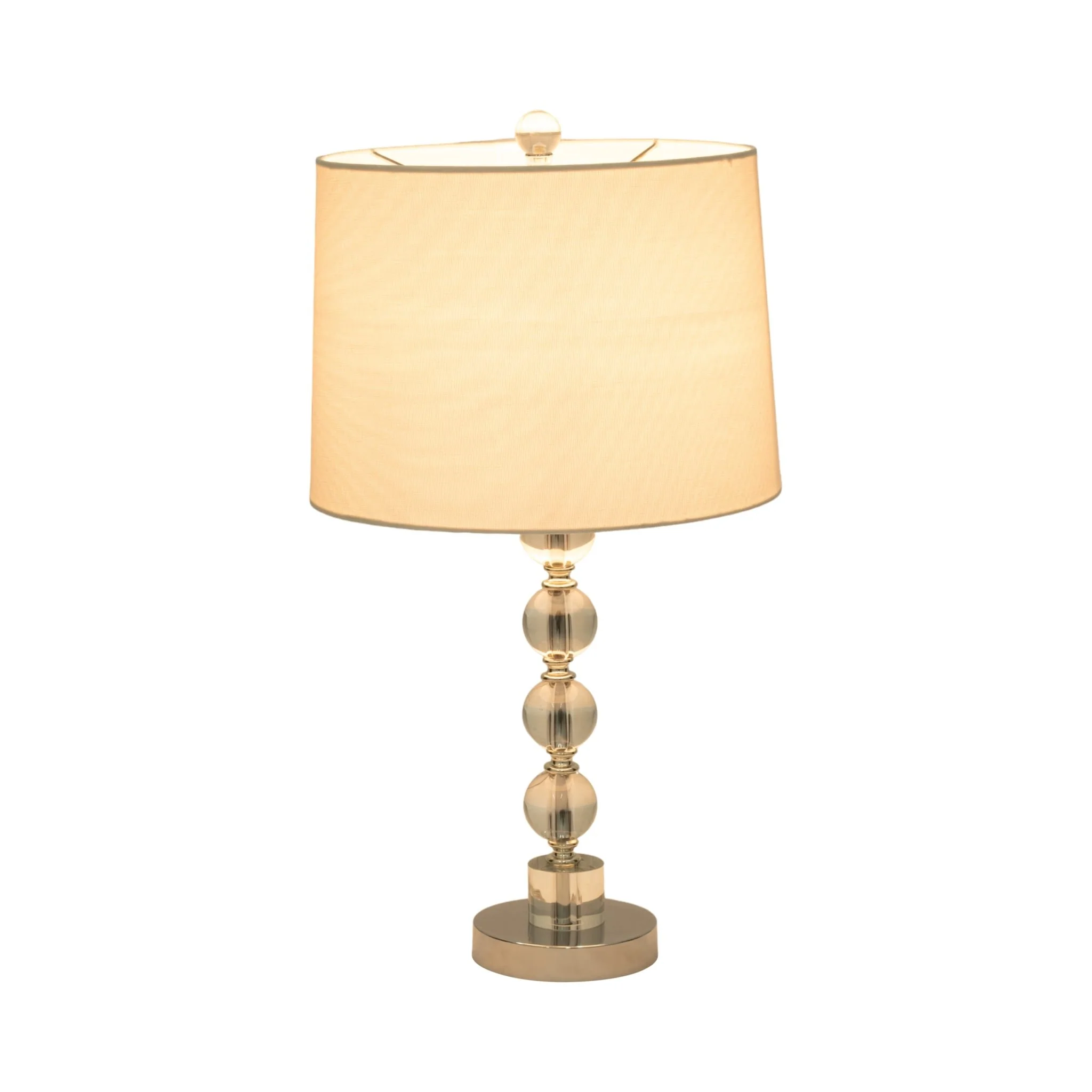 S/2 22" Crystal Table Lamp, Silver - Image 2