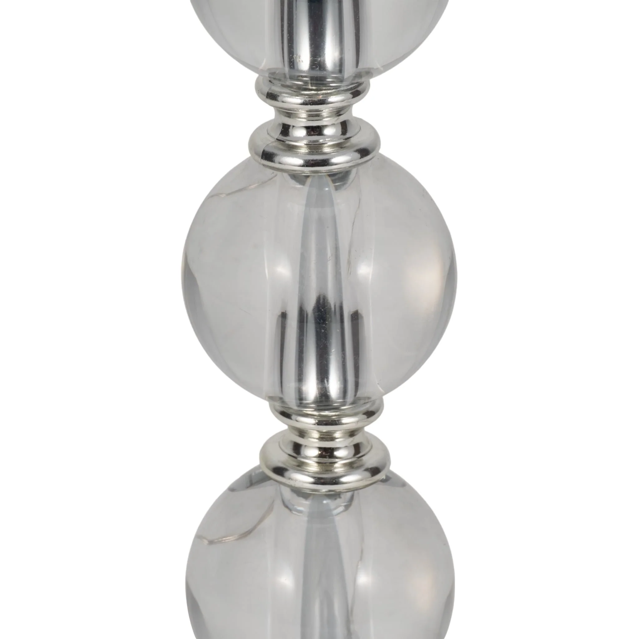 S/2 22" Crystal Table Lamp, Silver - Image 4
