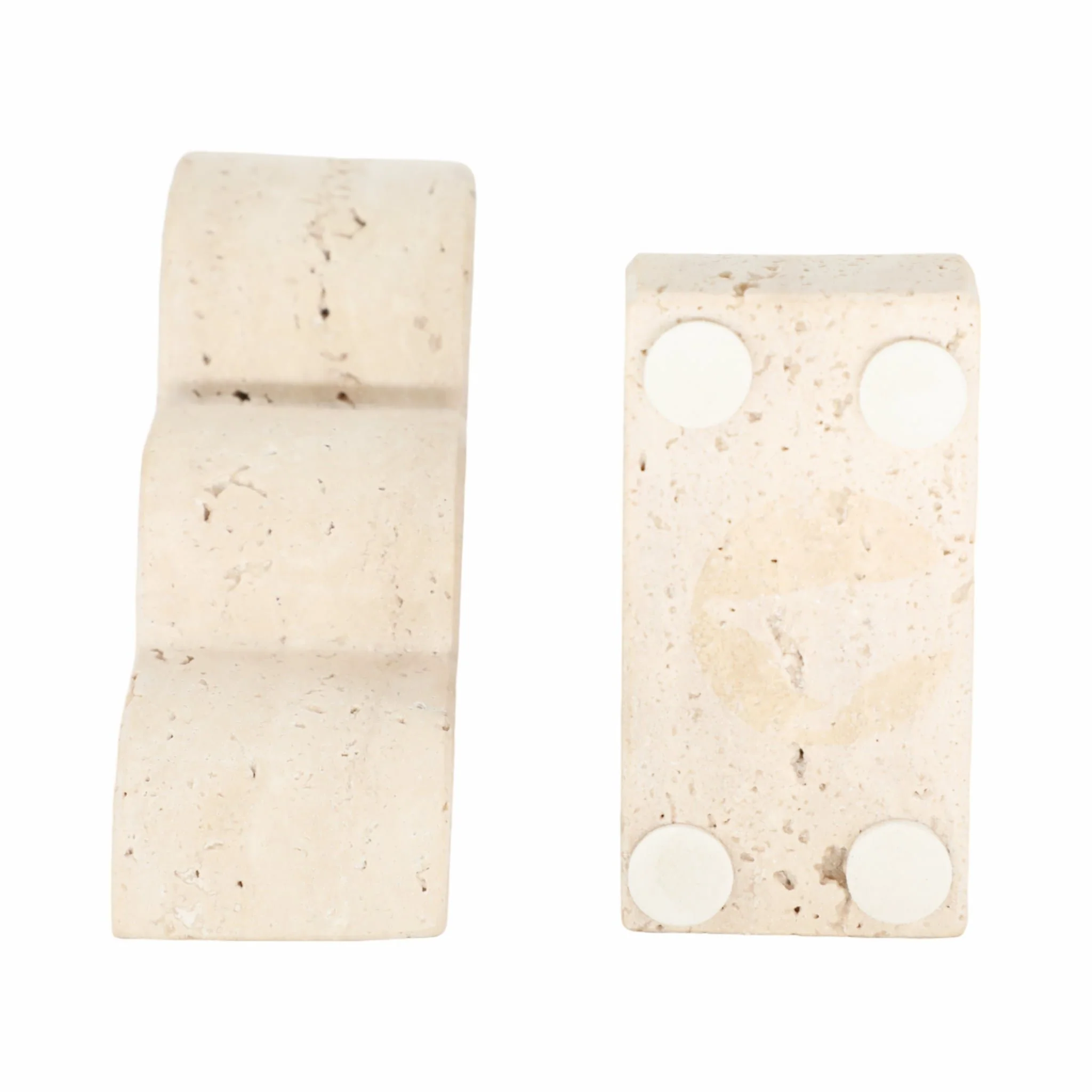S/2 5" Travertine Cloud Bookends, Tan - Image 5