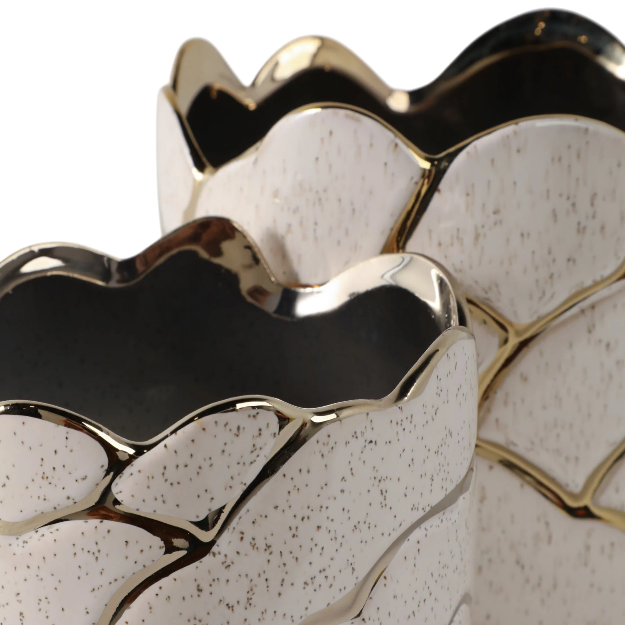S/2 6/7" Clouds Planter, Ivory/gold - Image 5