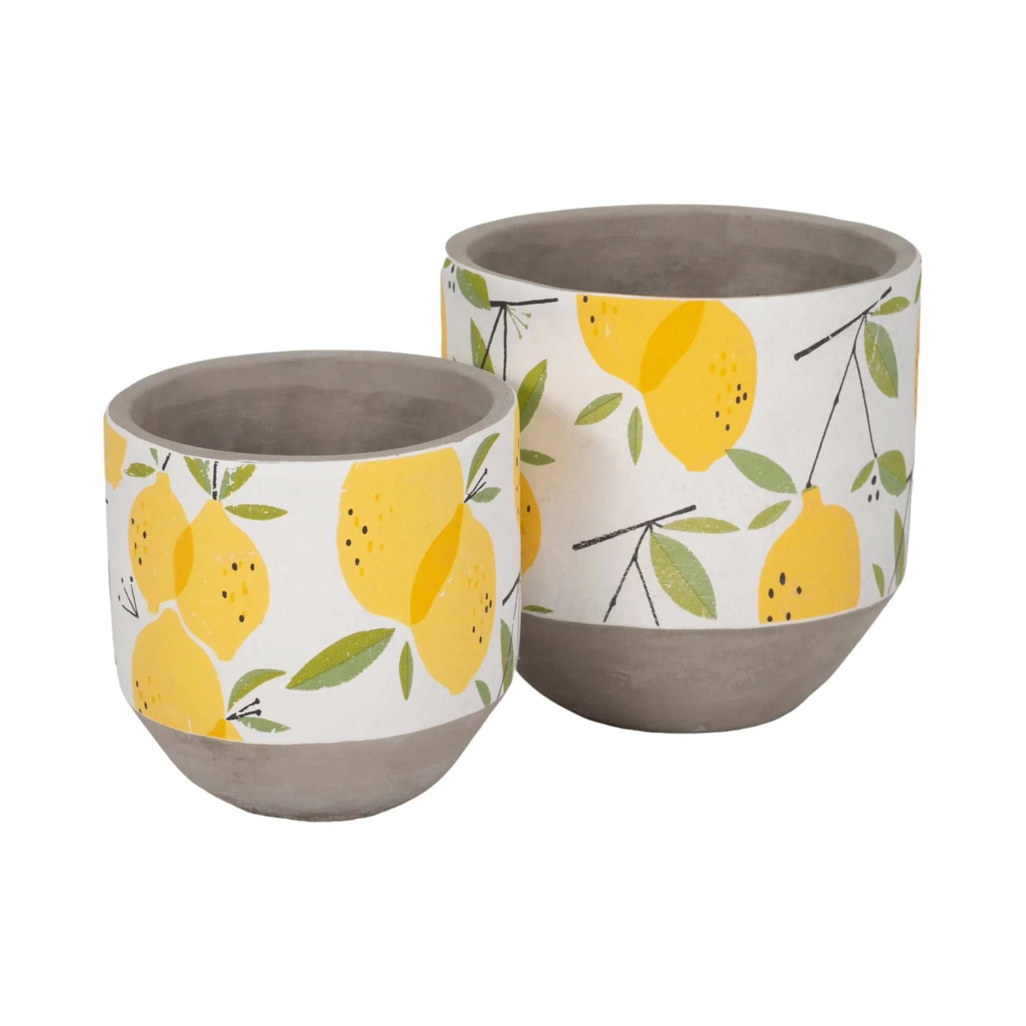 S/2 6/7" Growing Lemons Planter, Multi - Image 3
