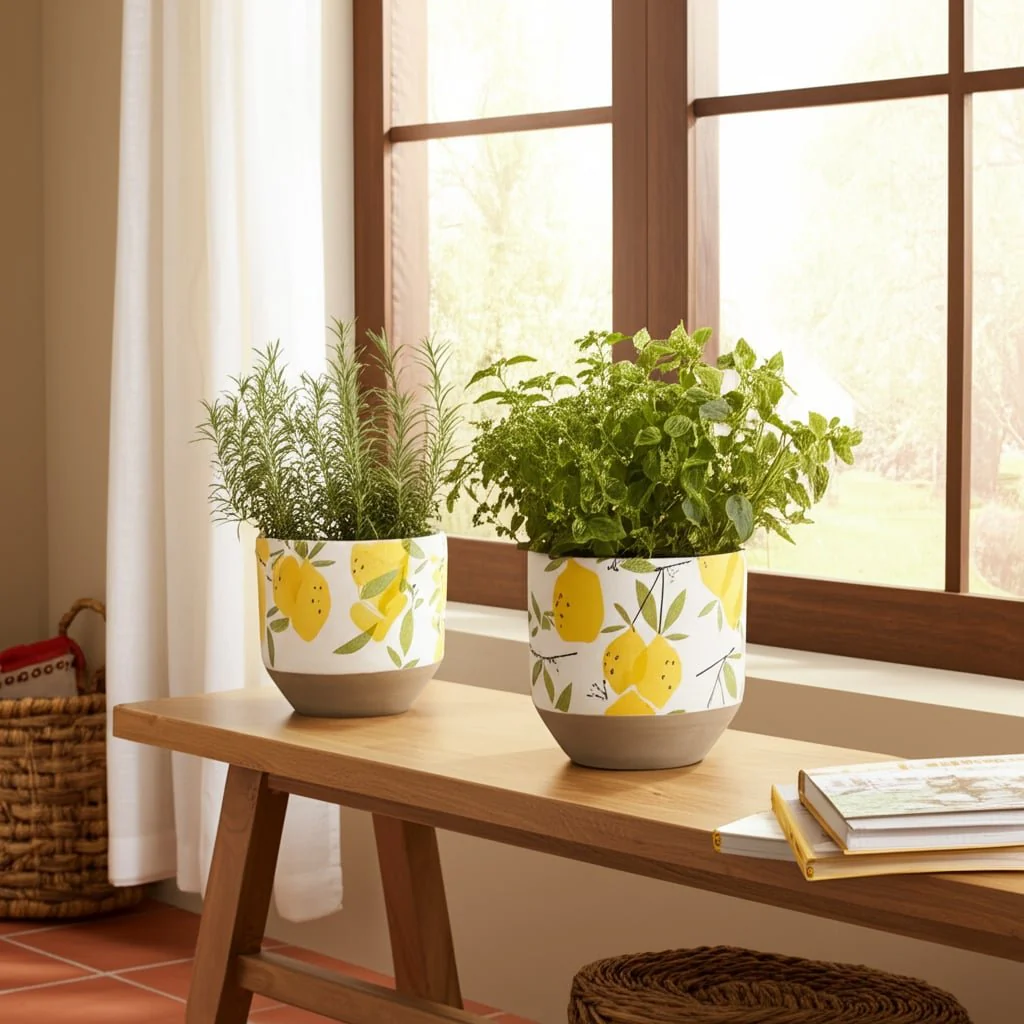 S/2 6/7" Growing Lemons Planter, Multi - Image 9