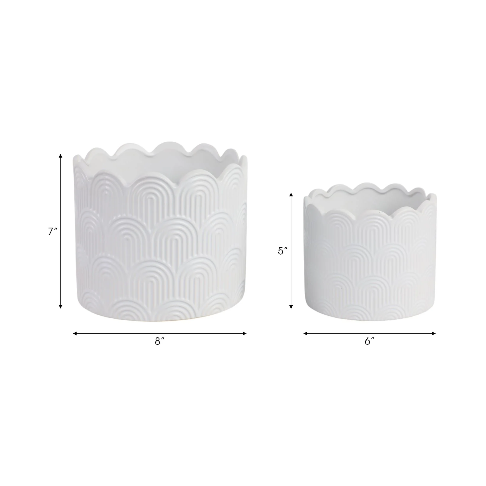 S/2 6/8" Arch Planters, White - Image 6
