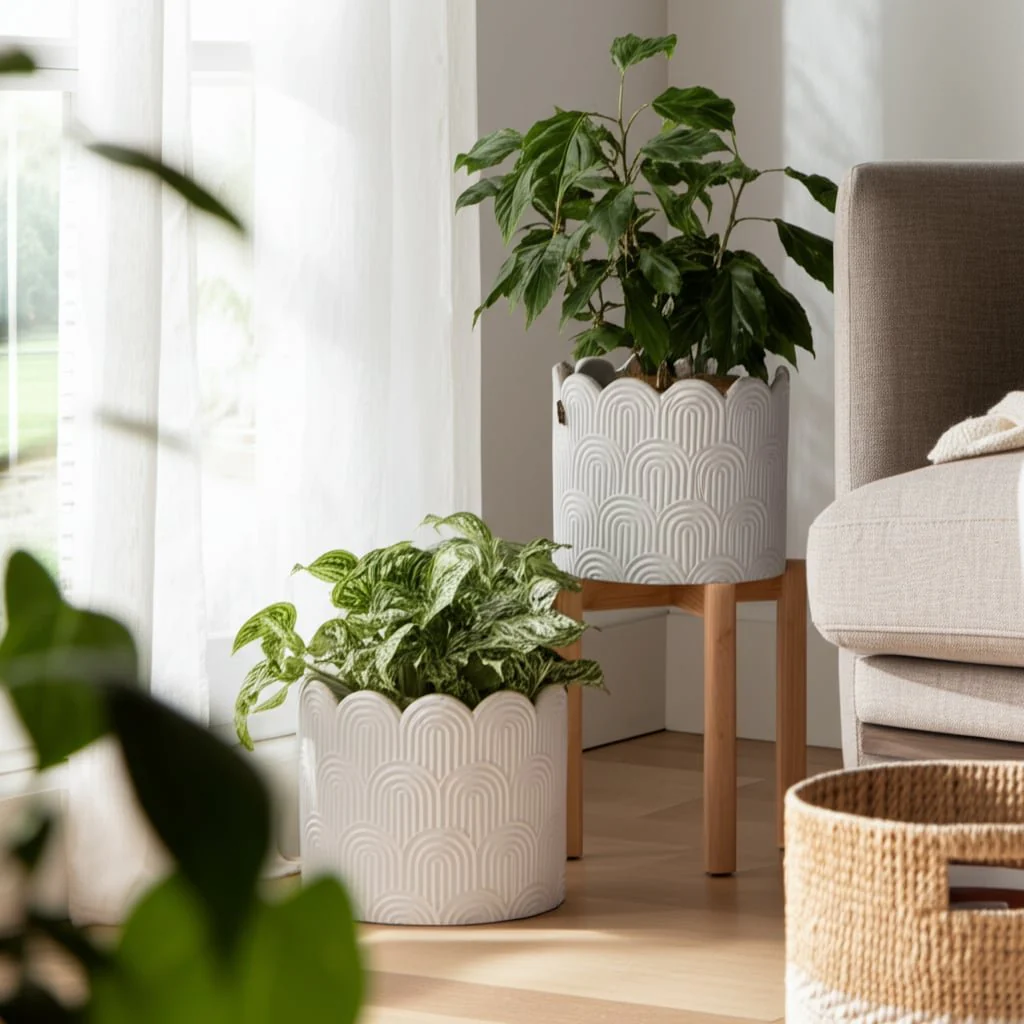 S/2 6/8" Arch Planters, White - Image 8