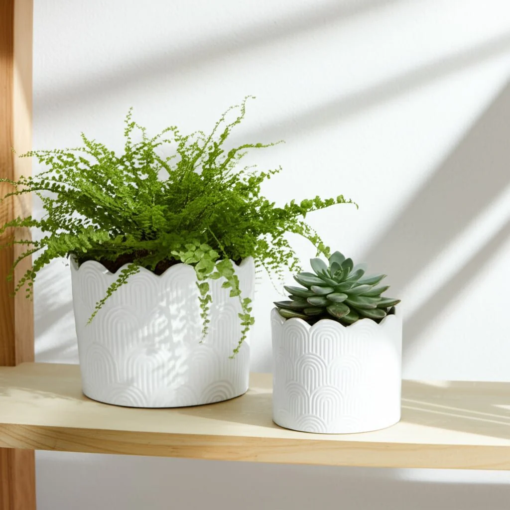 S/2 6/8" Arch Planters, White - Image 9