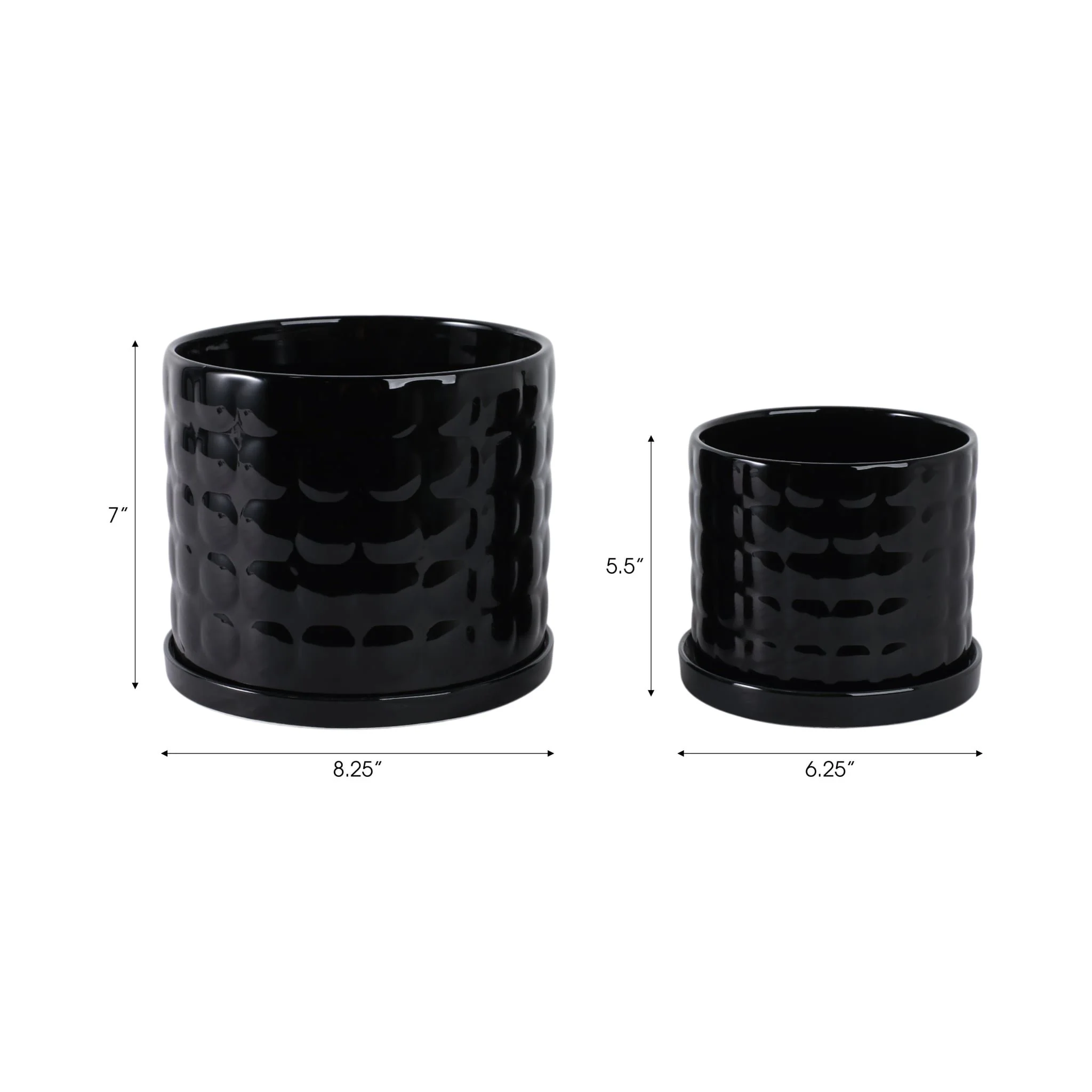 S/2 6/8" Bubble Planter, Black - Image 8
