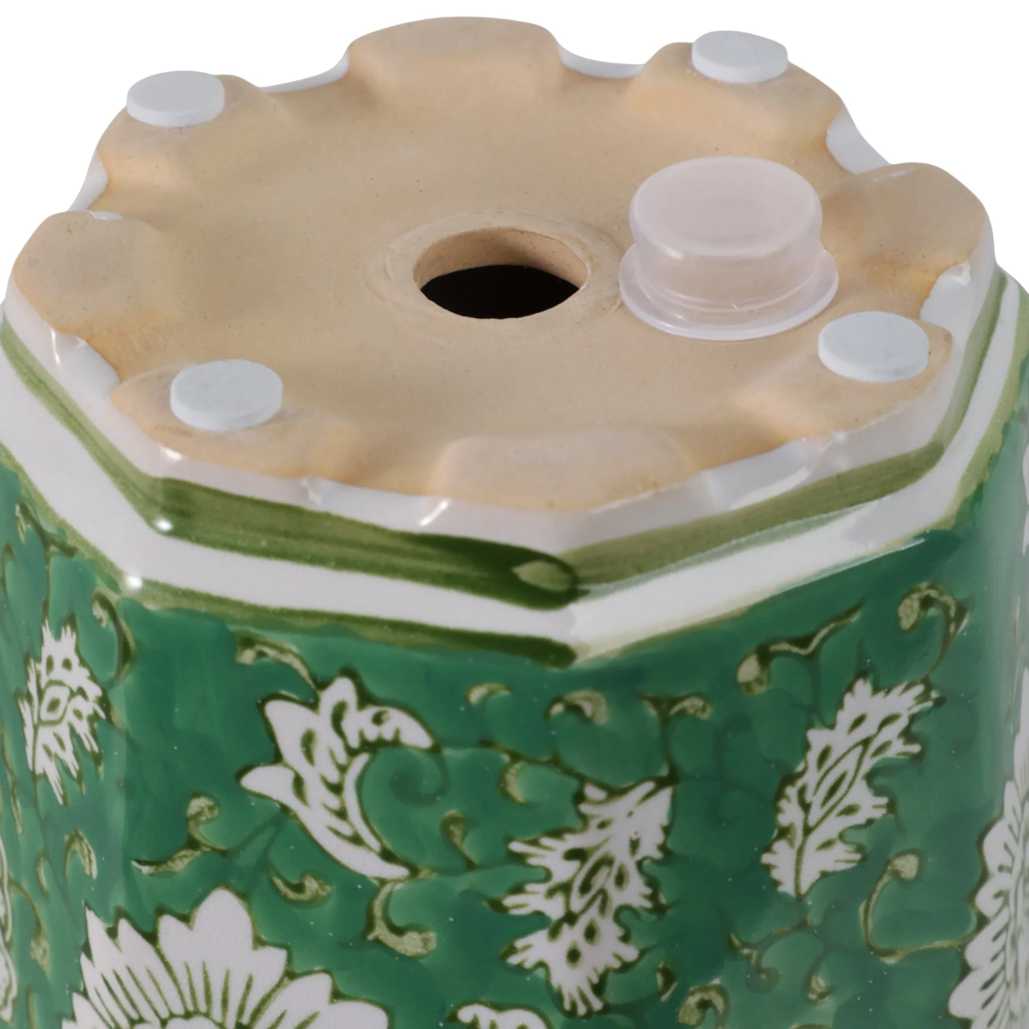 S/2 6/8" Flower & Vine Chinoiserie Planters, Green - Image 7