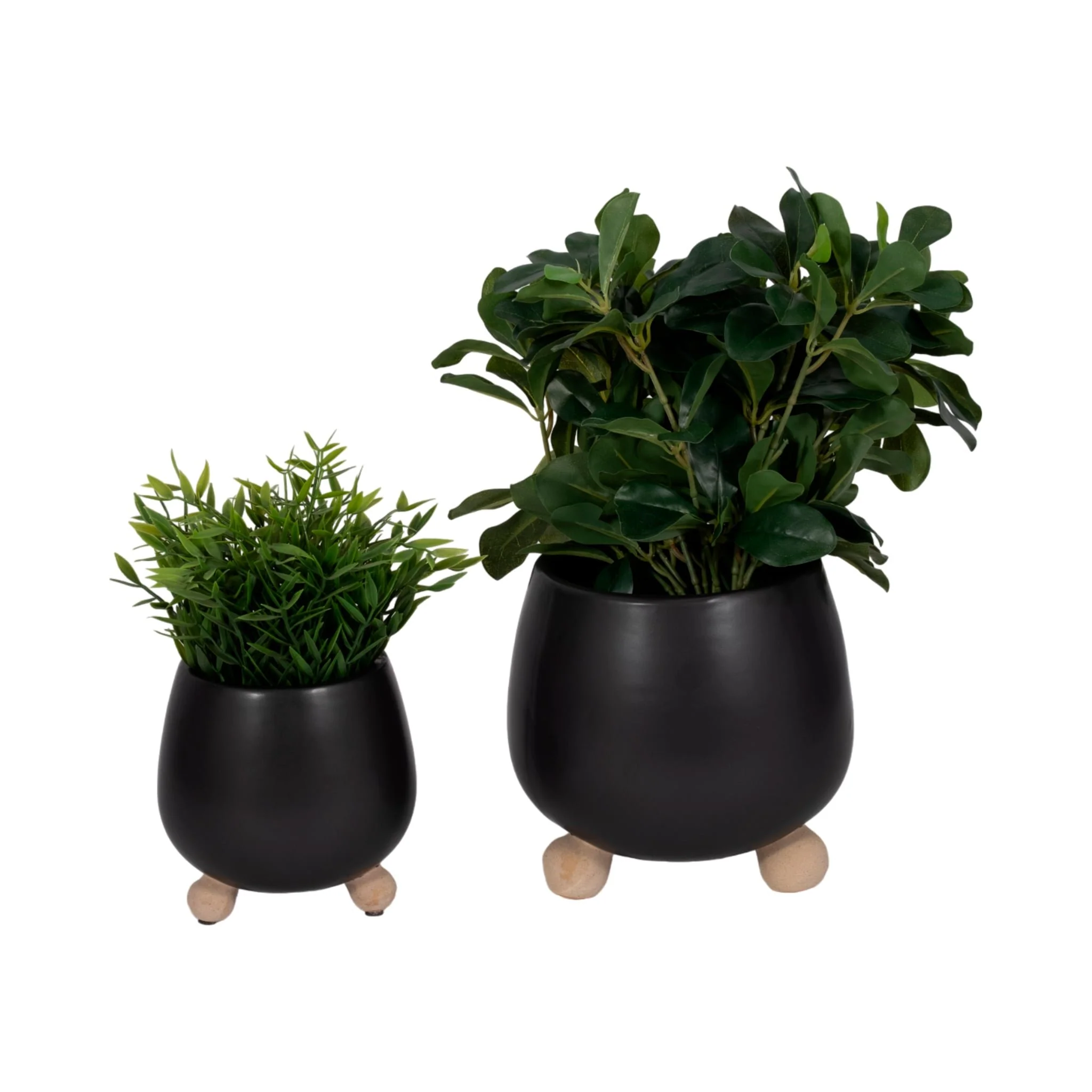 S/2 6/8" Knobby Feet Planters, Black - Image 2