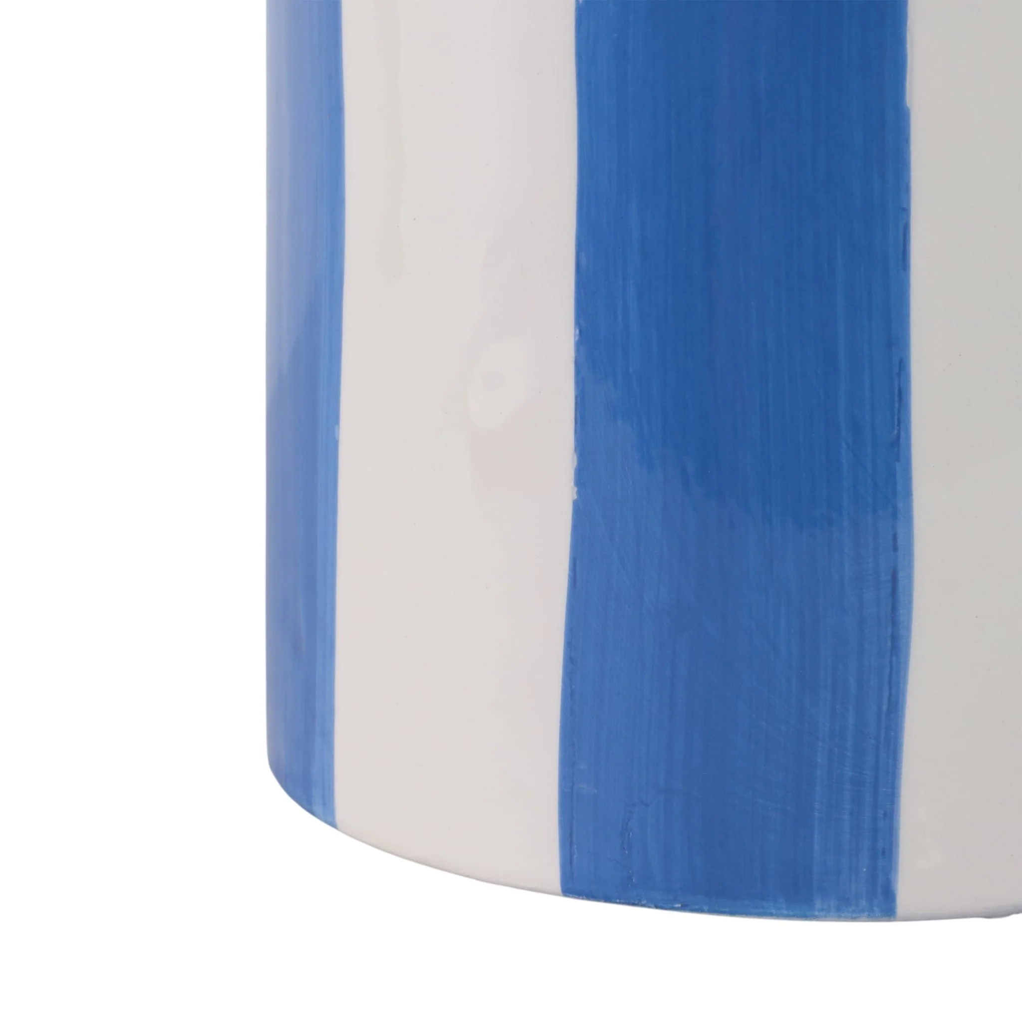 S/2 6/8" Striped Scallop Edge Planters, White/blue - Image 5
