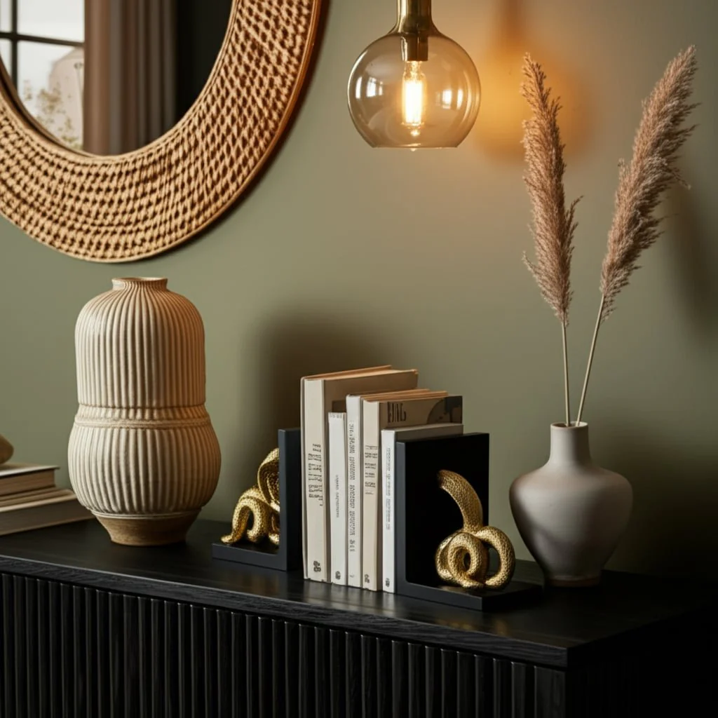 S/2 6" Snake Bookends, Gold/black - Image 9