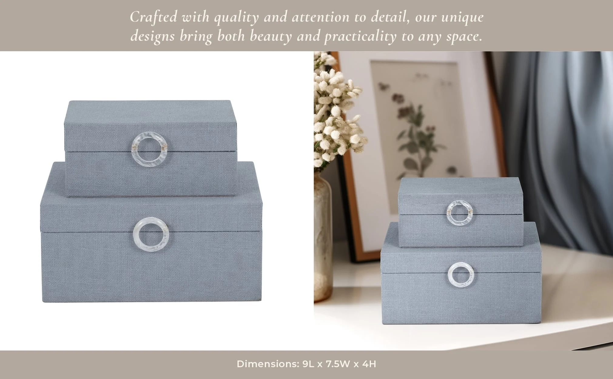 S/2 7/9" Box W/ Ring Detail, Denim Blue - Image 12