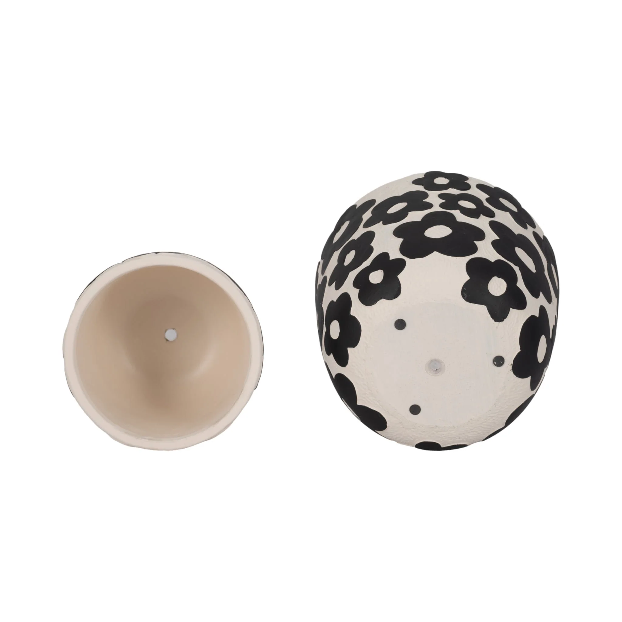 S/2 7/9" Flower Power Planters, Black - Image 5