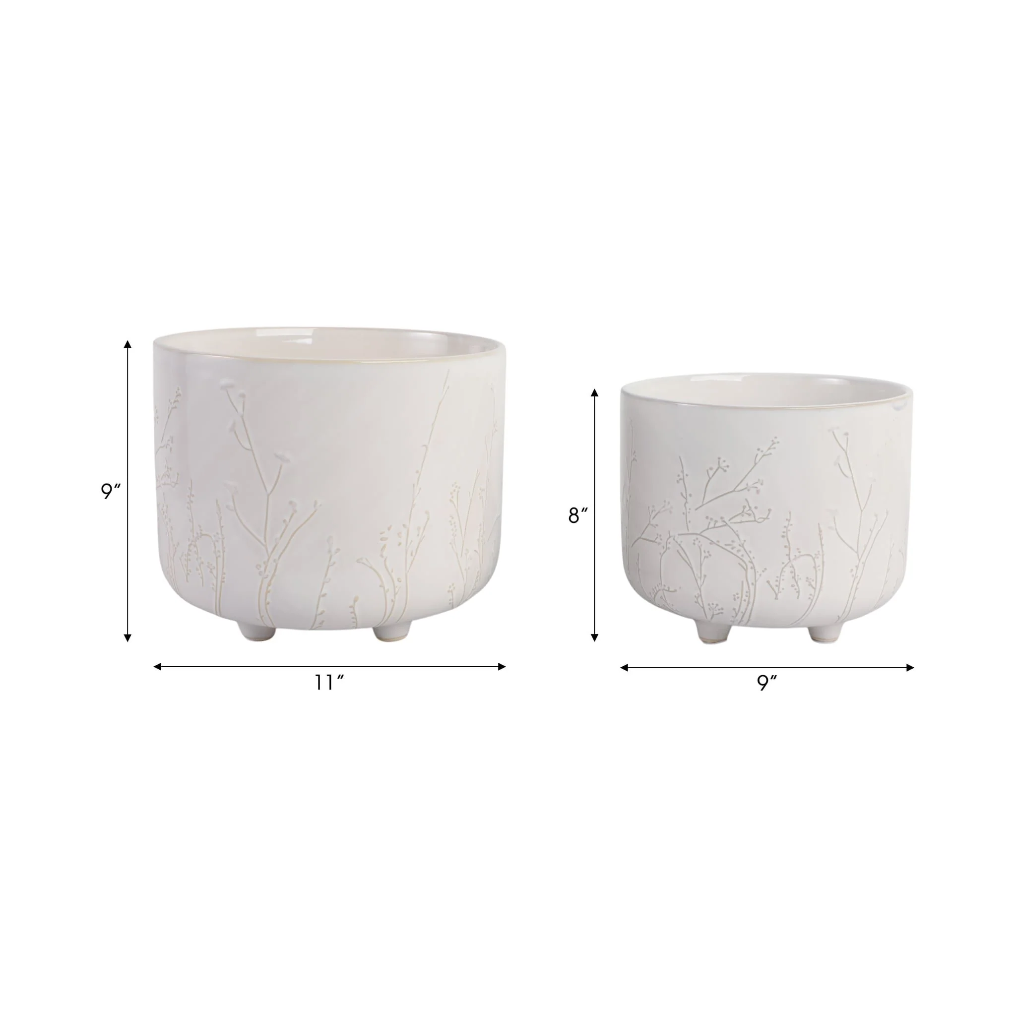 S/2 9/11" Blooming Branches Planters, Ivory - Image 7
