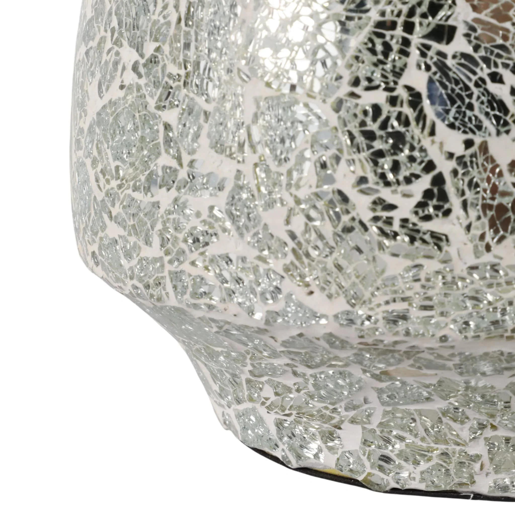 S/2 9/11" Curved Crackle Mosaic Planter, Silver - Image 4