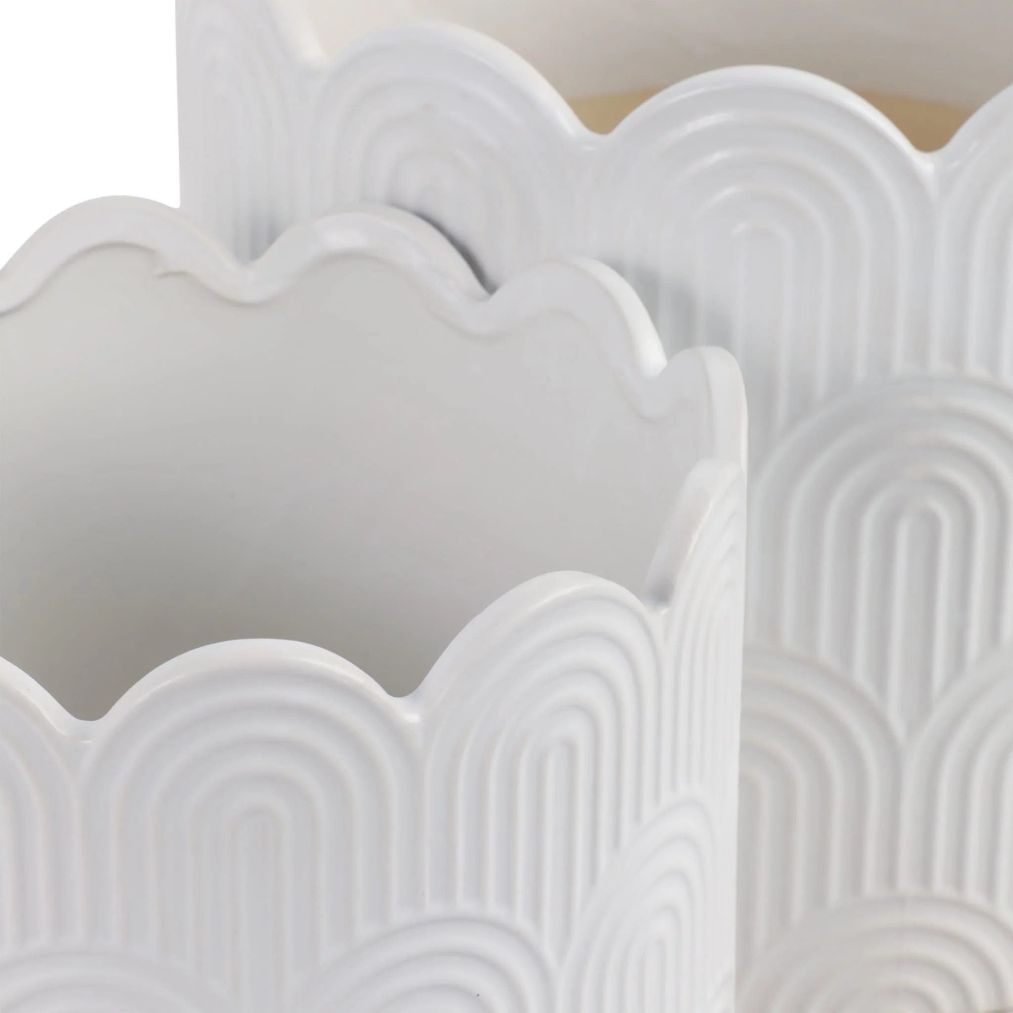 S/2 9/12" Arch Planters, White - Image 5