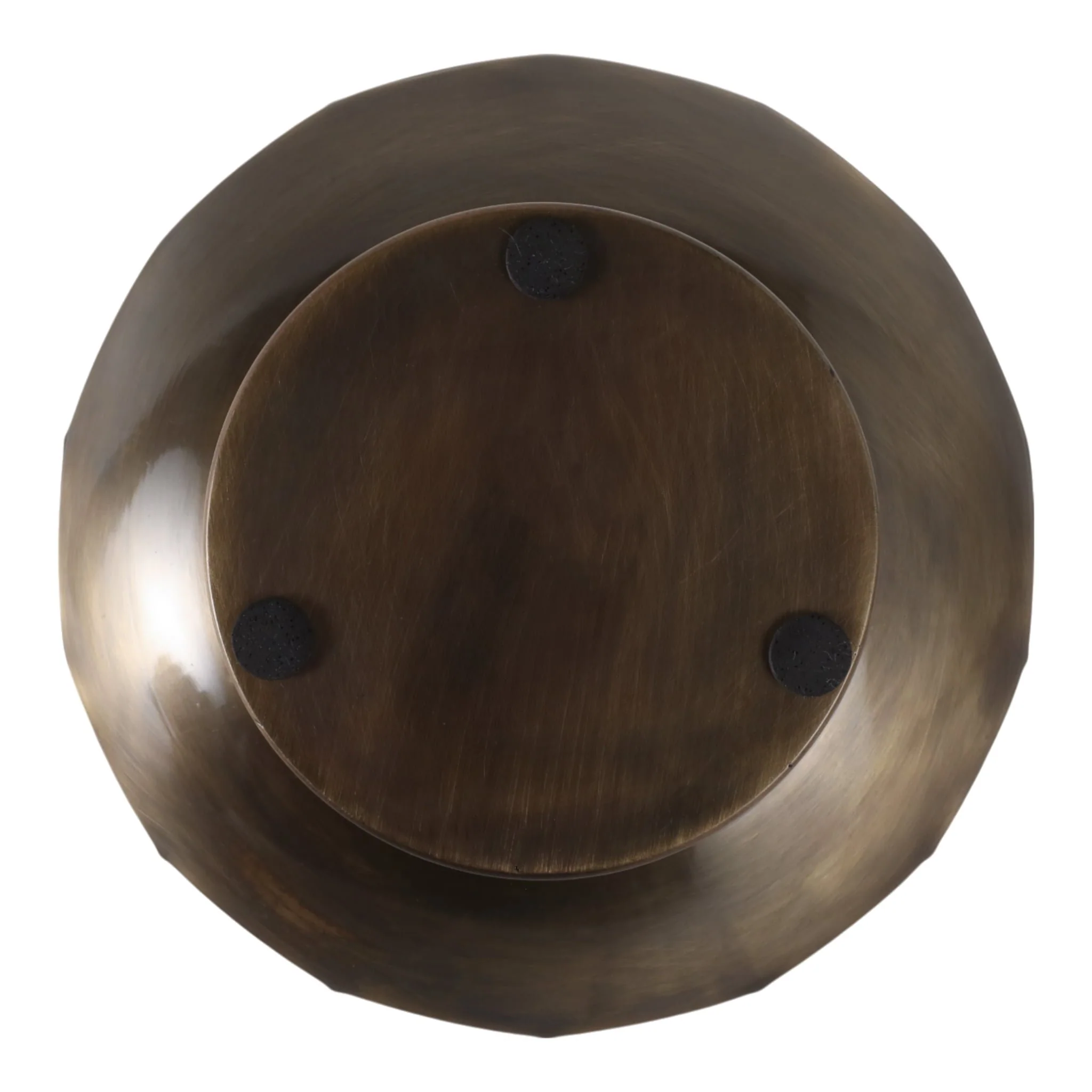 S/2 9/12" Scalloped Pedestal Planter, Antique Bras - Image 7