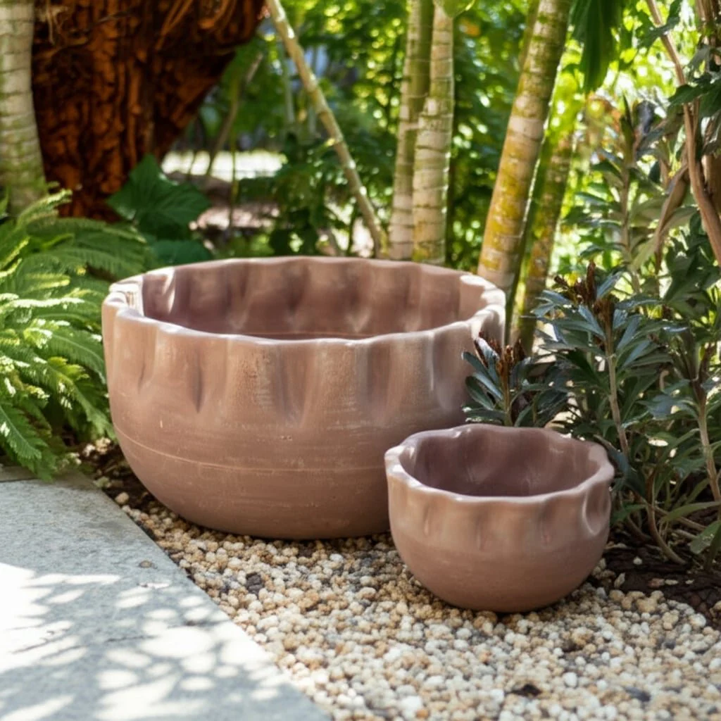 S/2 9/13" Terracotta Planters, Natural - Image 9