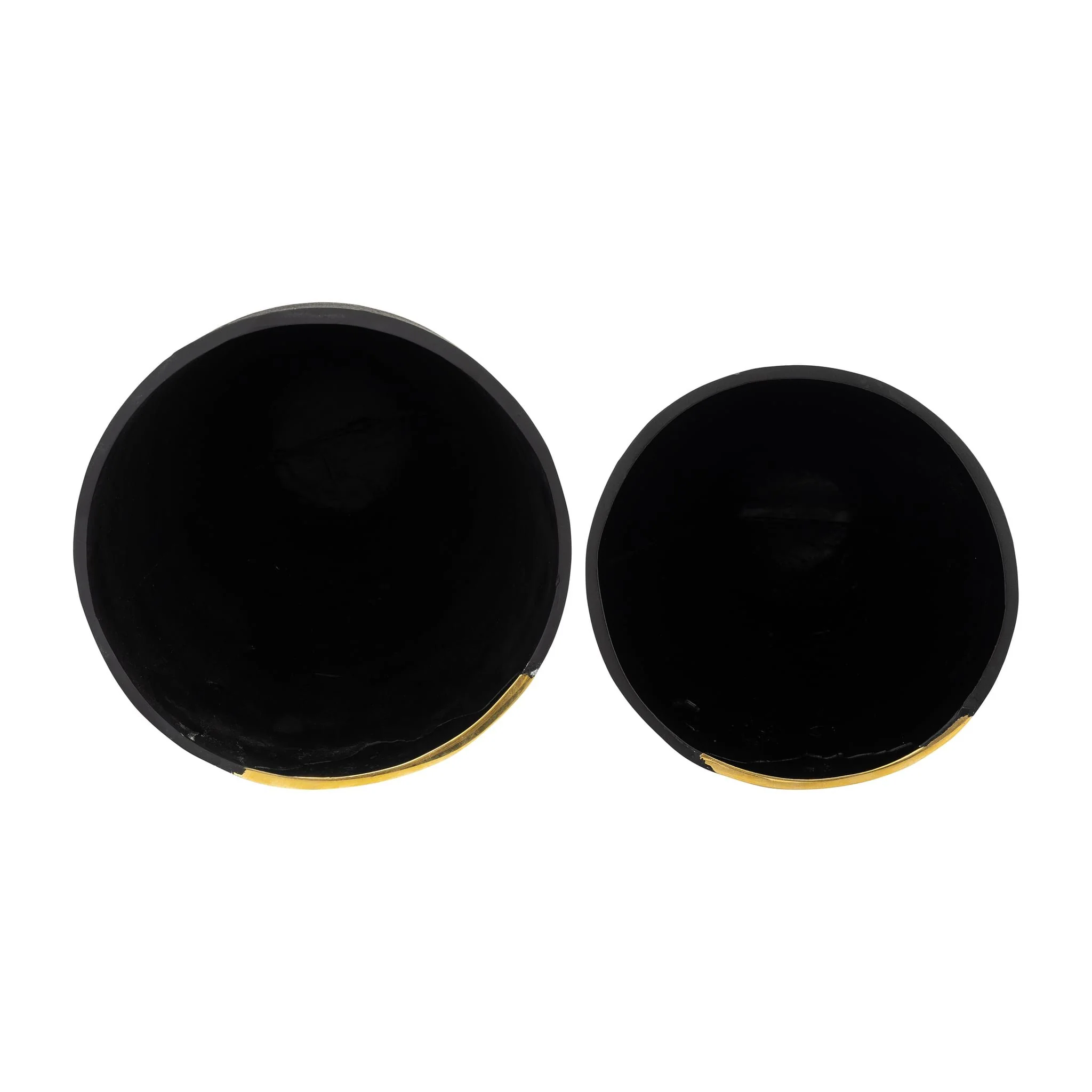 S/2 9/14", Metal Cracked Design Vases, Brass/cha - Image 7