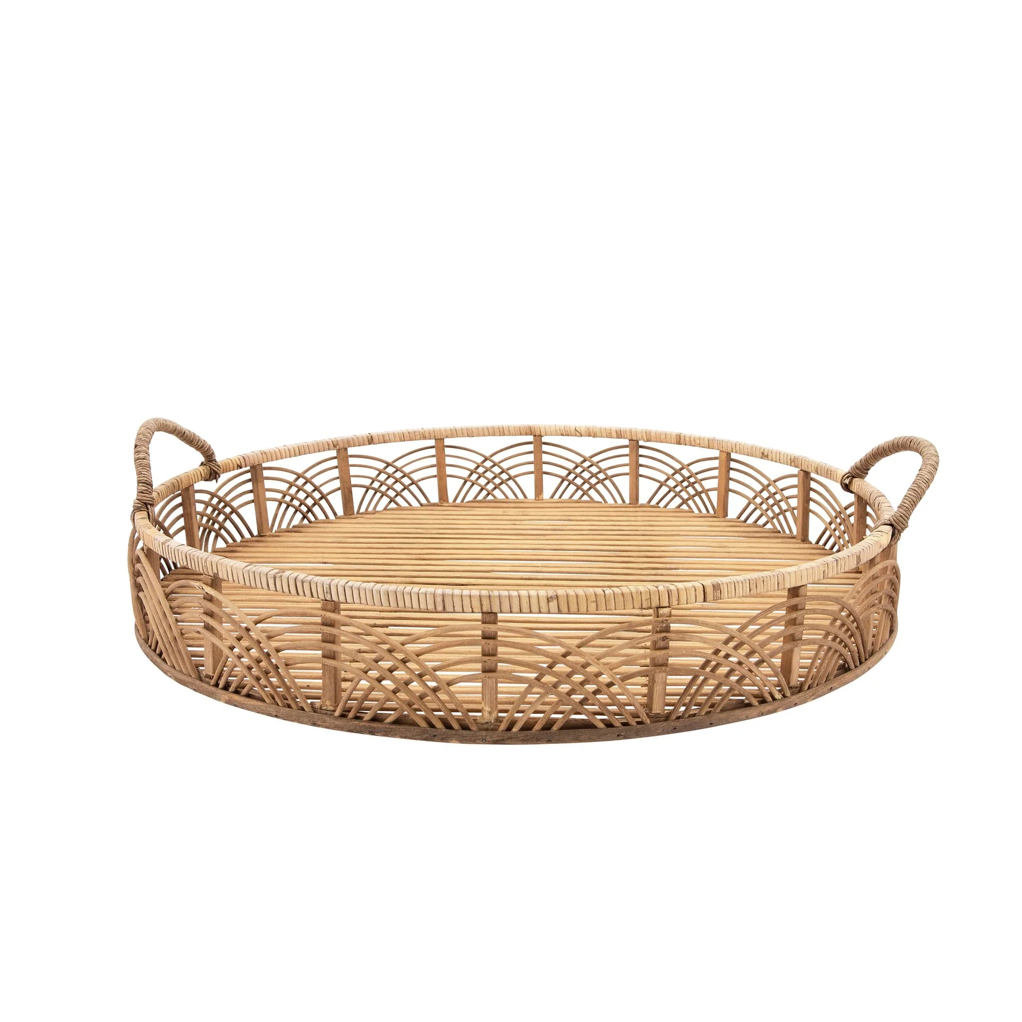S/2 Bamboo 24/30" Round Trays, Natural - Image 3