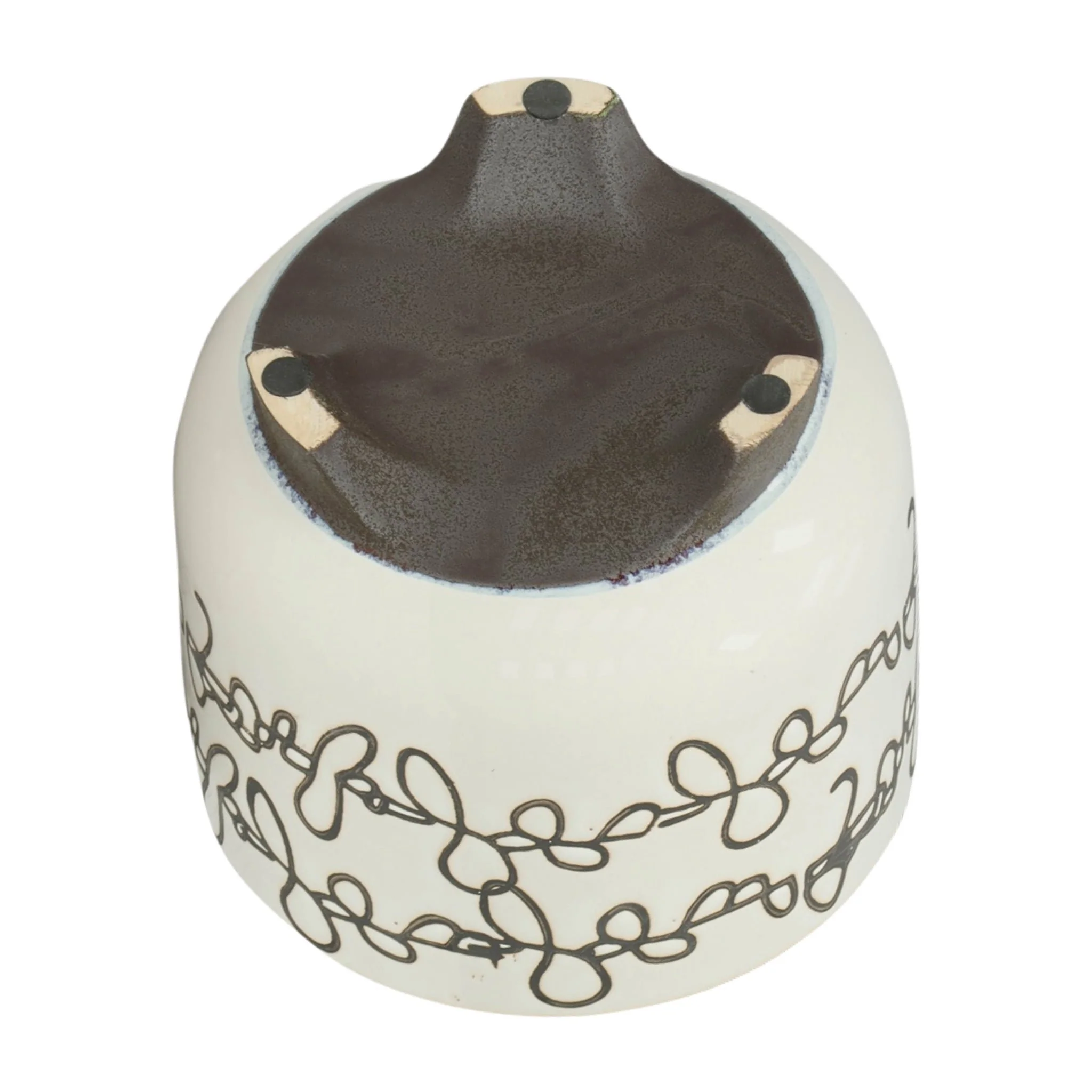 S/2 Ceramic 6/8" Scribble Footed Planter, Beige - Image 5