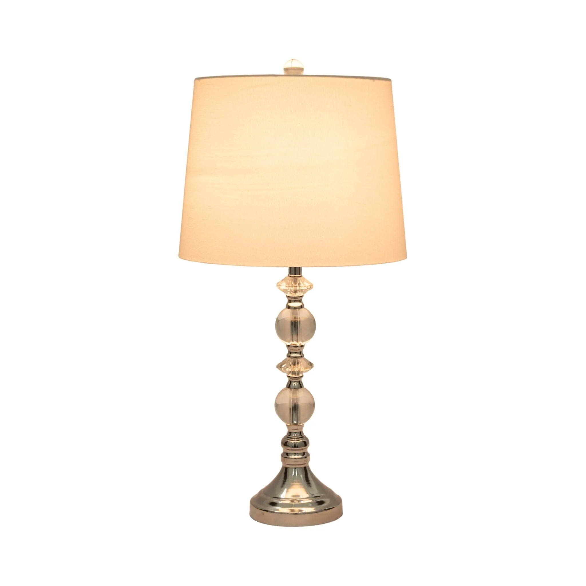 S/2 Crystal 26" Table Lamp, Silver - Image 2