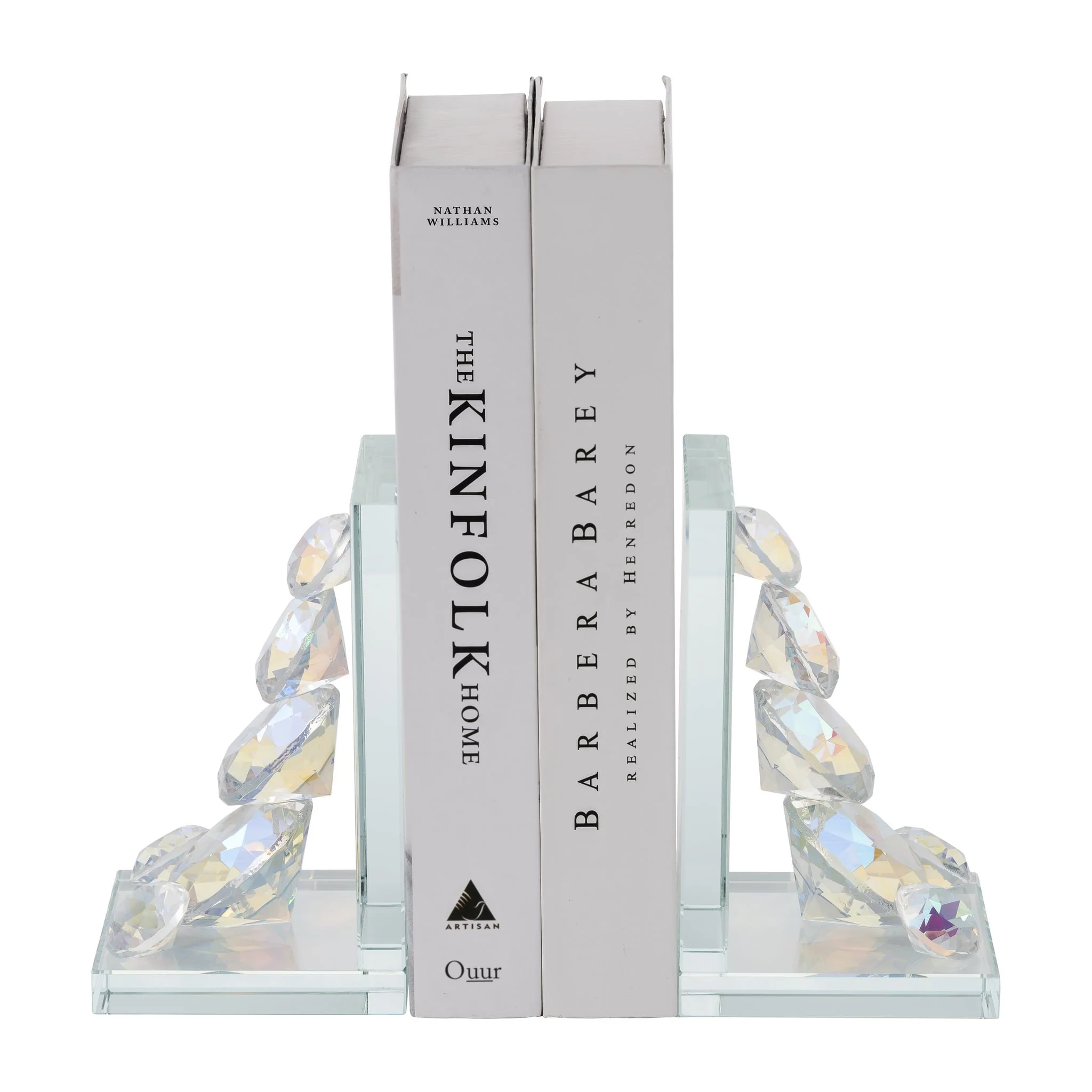 S/2 Crystal Diamond Bookends, Rainbow - Image 3