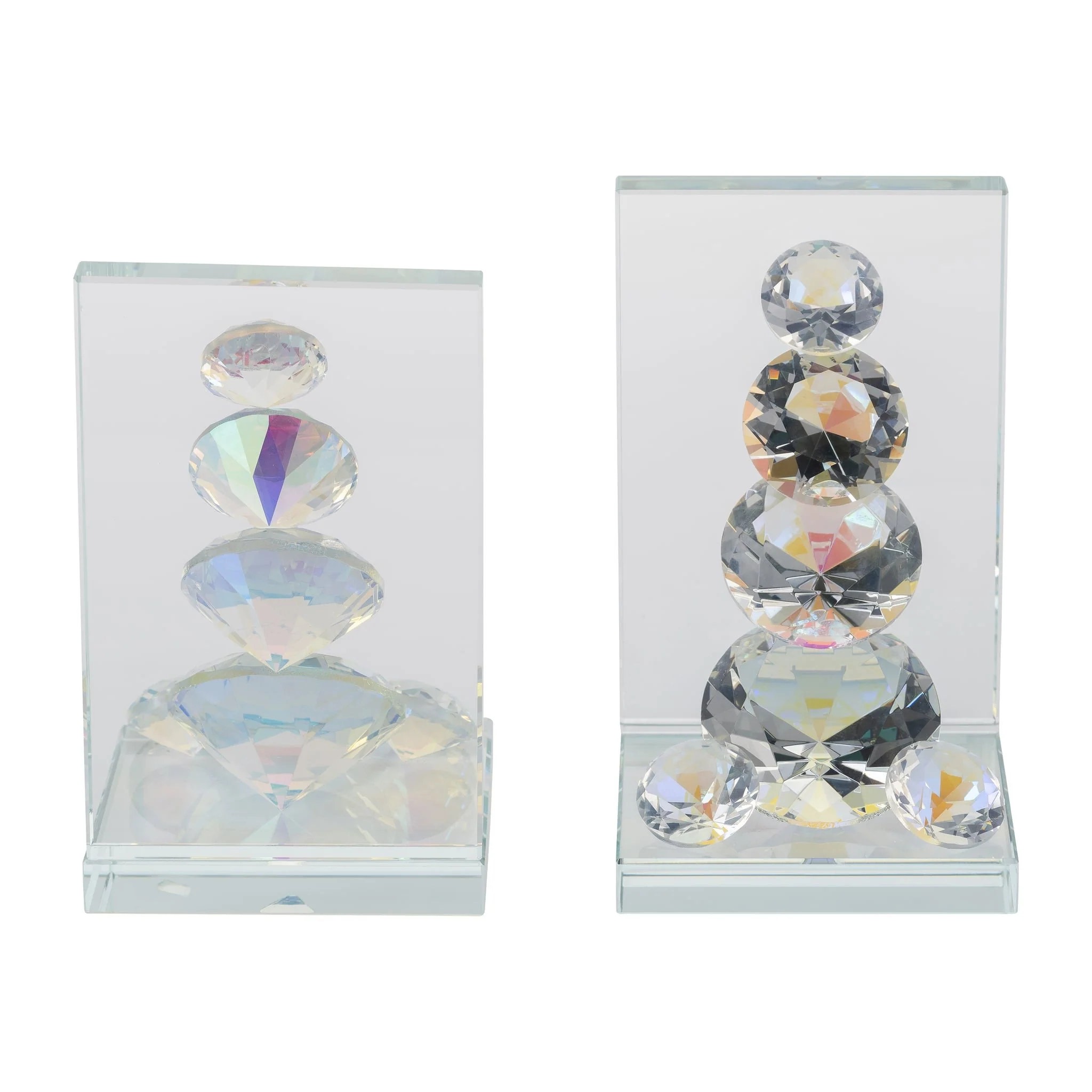 S/2 Crystal Diamond Bookends, Rainbow - Image 4