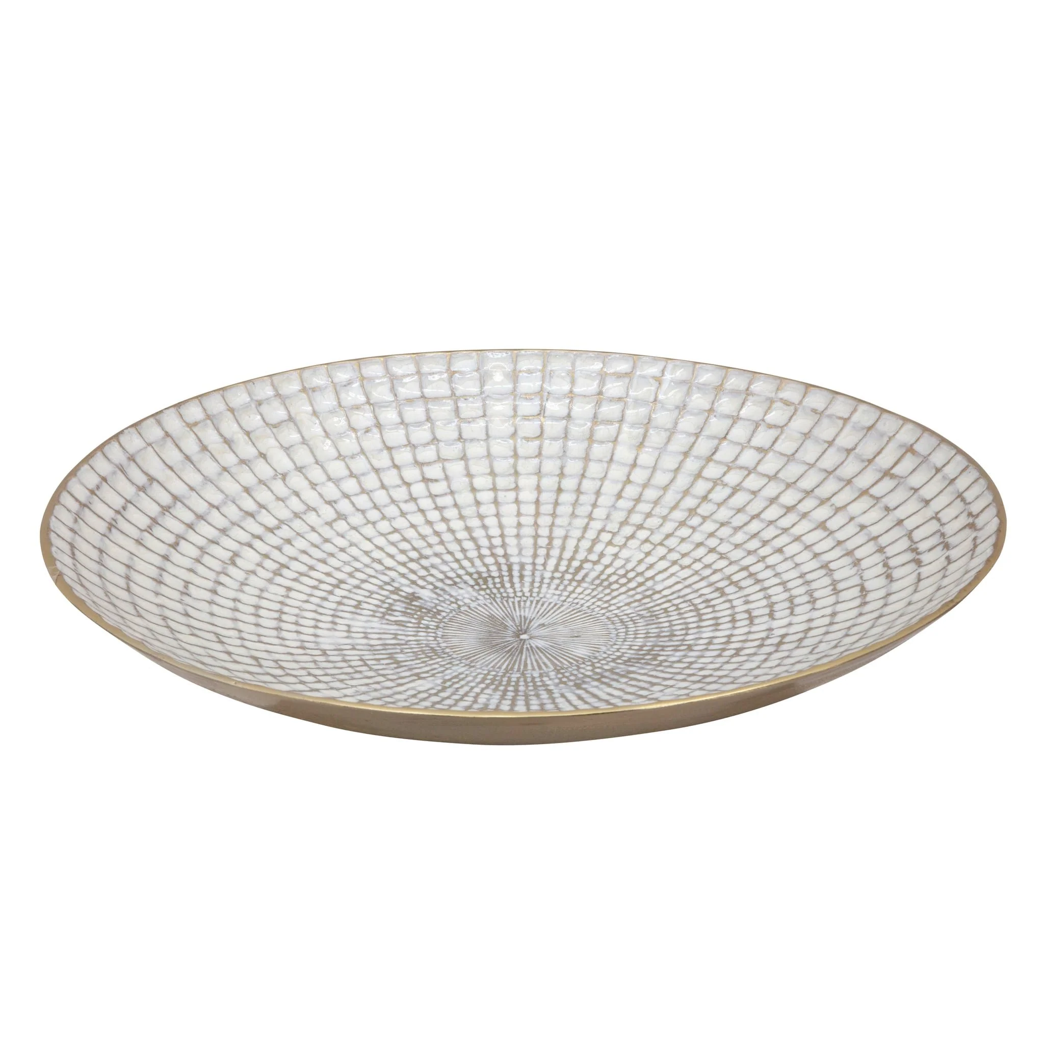 S/2 Metal 18/21" Round Plates, Ivory/champagne - Image 2