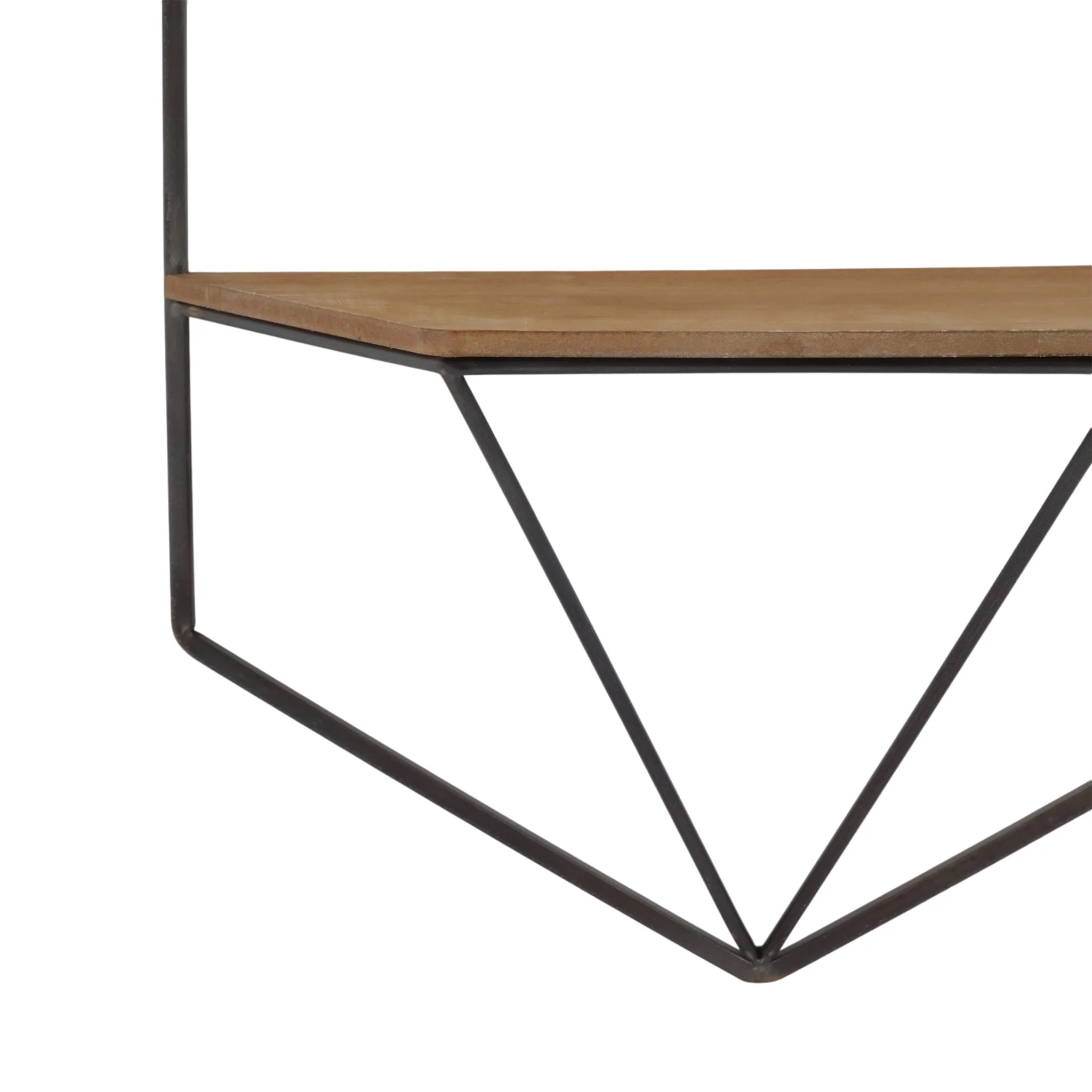 S/2 Metal / Wood Hexagon Wall Shelves, Brown - Image 4