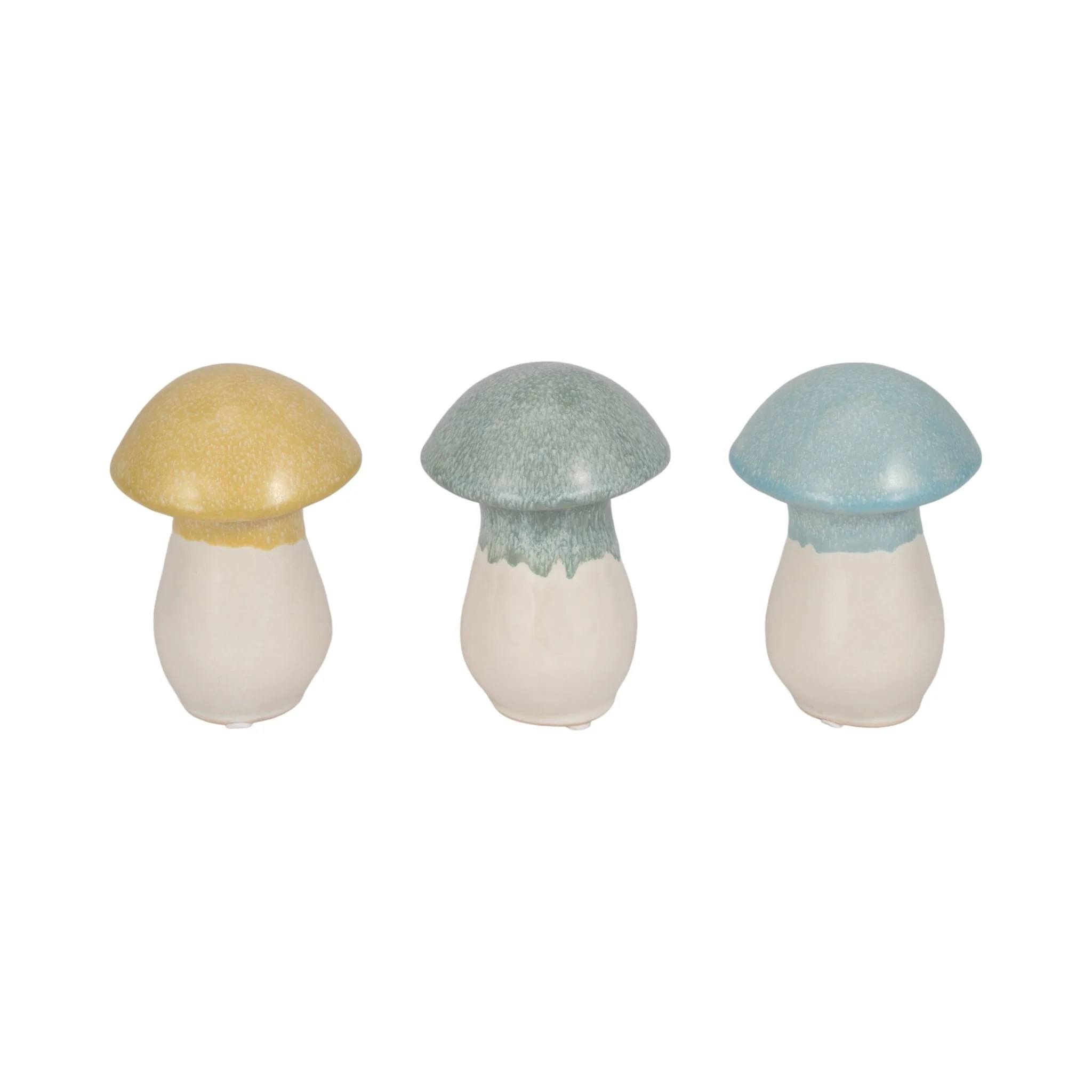 S/3, 5" Colorful Top Mushrooms, Multi