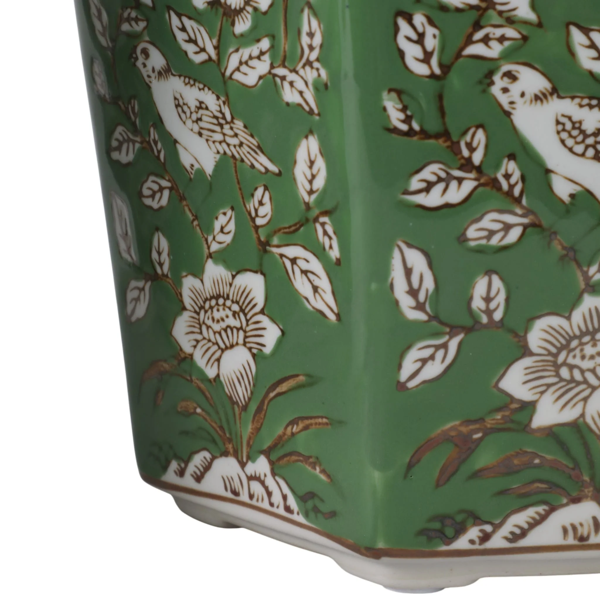 S/3 8/10/12" Chinoiserie Bird Planters, Green/whit - Image 5
