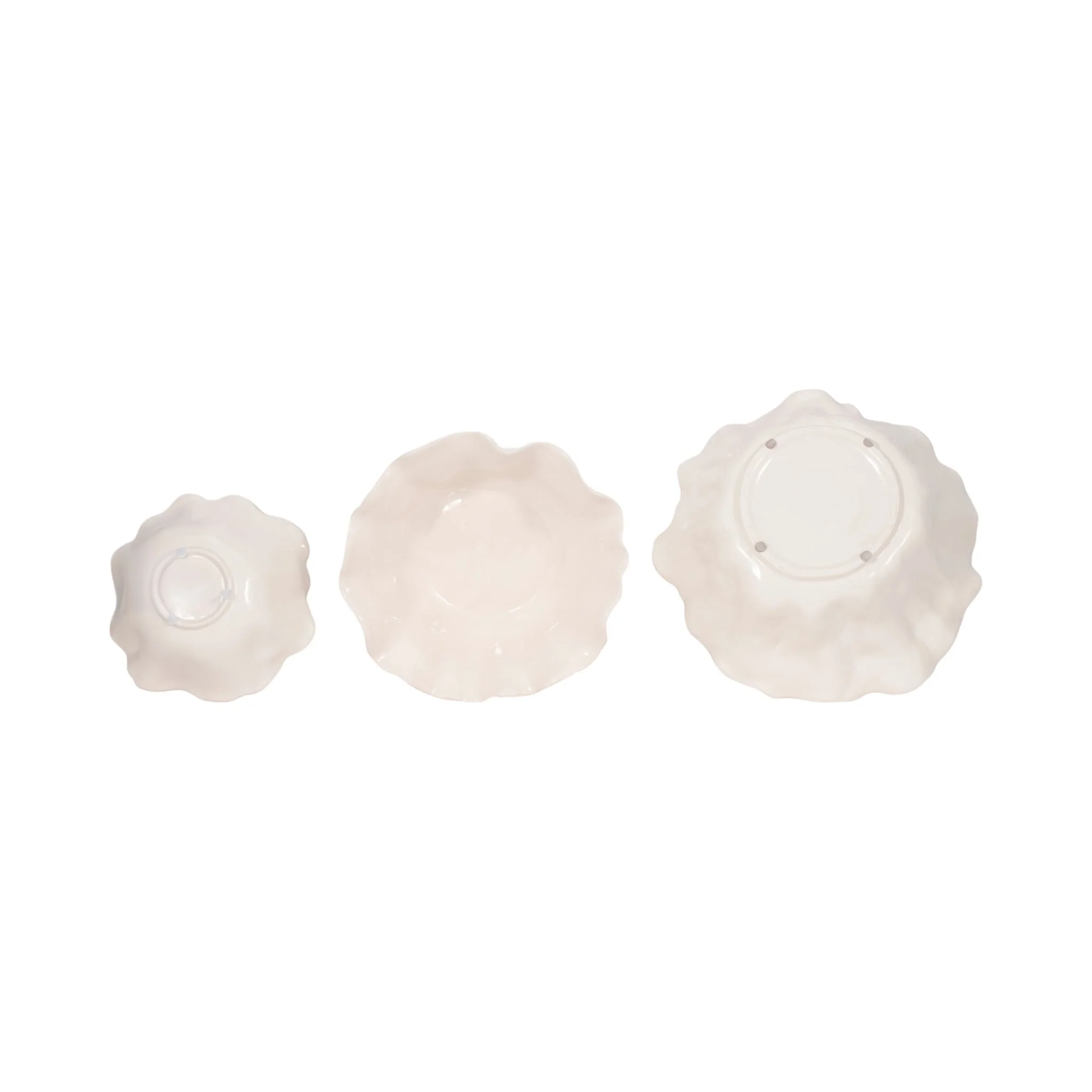 S/3 8/11/13" Petal Bowls, Ivory - Image 6