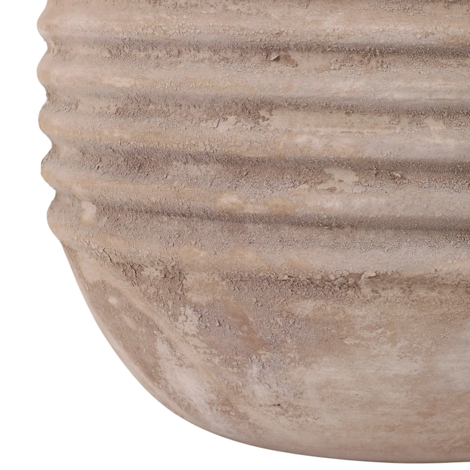 S/3 9/12/15" Terracotta Ribbed Pots, Antique White - Image 4