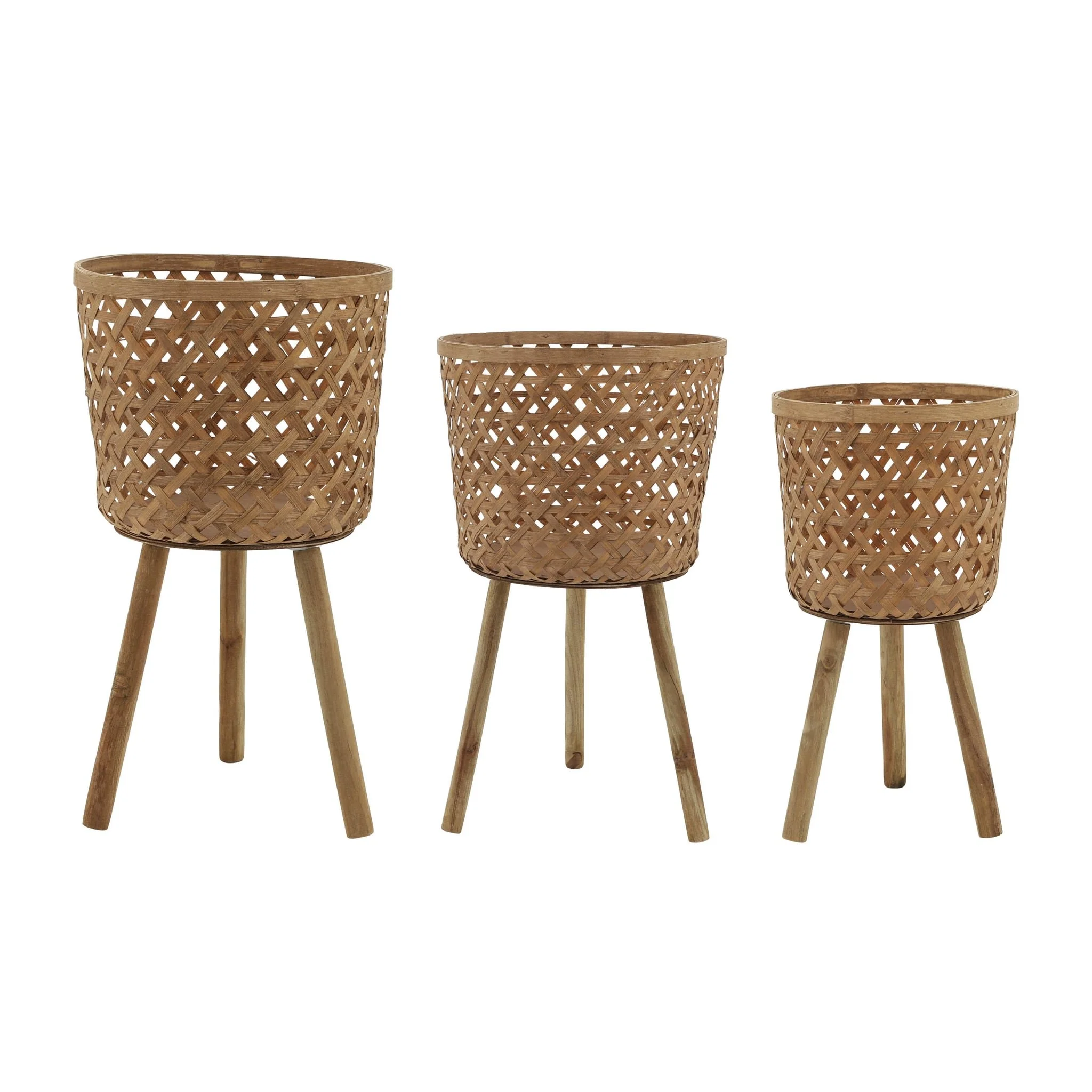 S/3 Bamboo Planters 11/13/15" Natural