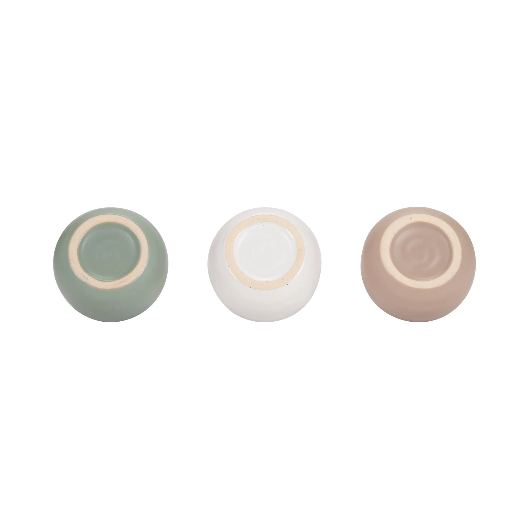 S/3 Matte Bud Vases, Creme/drk Sage/cotton White - Image 7