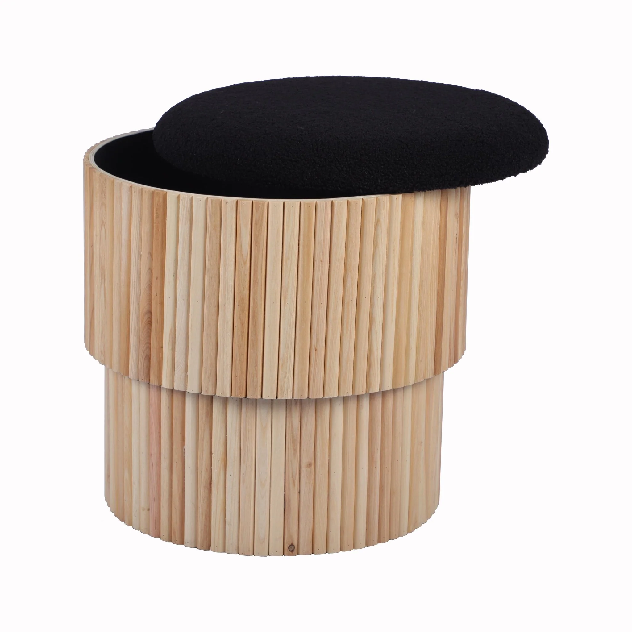Sagano Black Tiered Storage Ottoman - Image 3