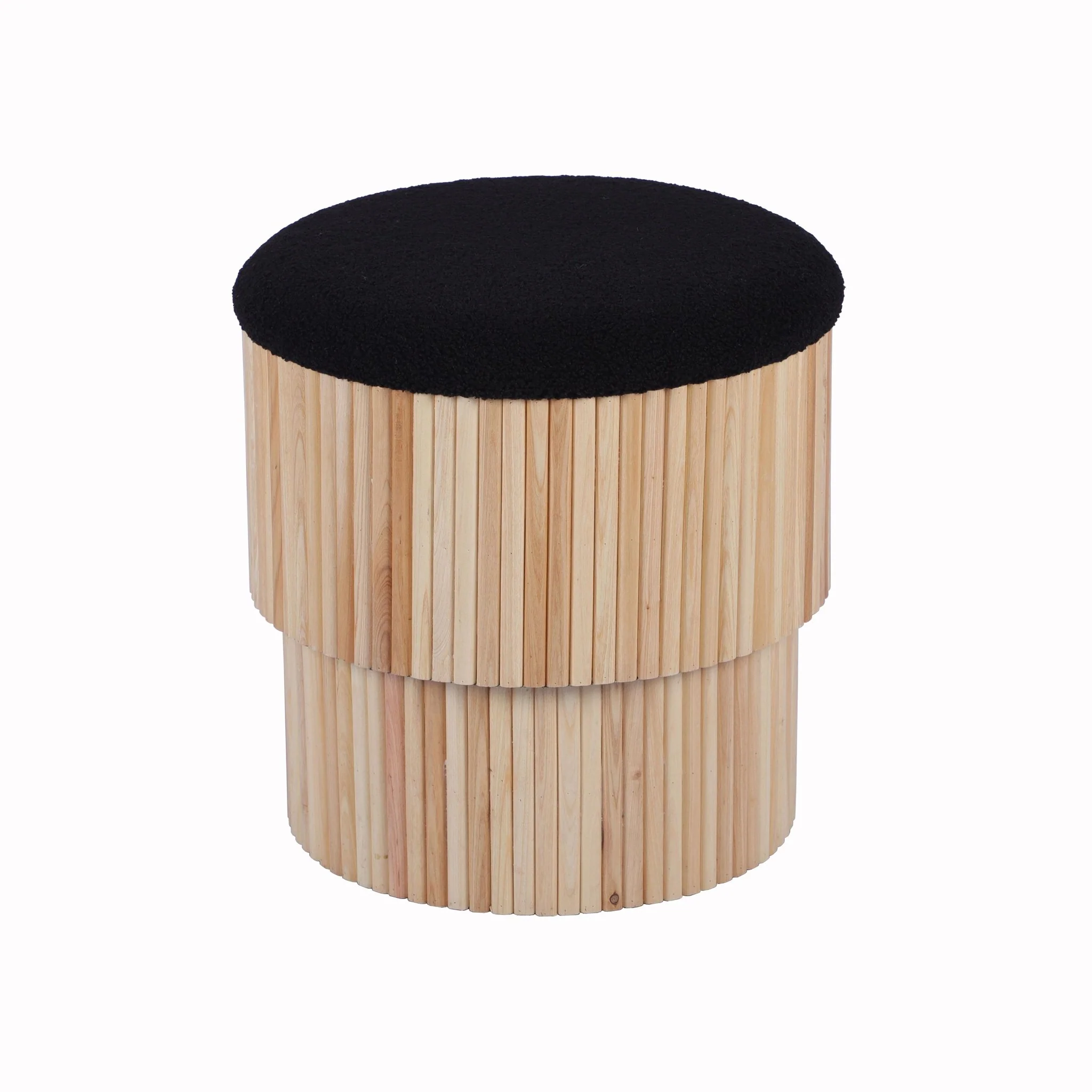 Sagano Black Tiered Storage Ottoman - Image 4