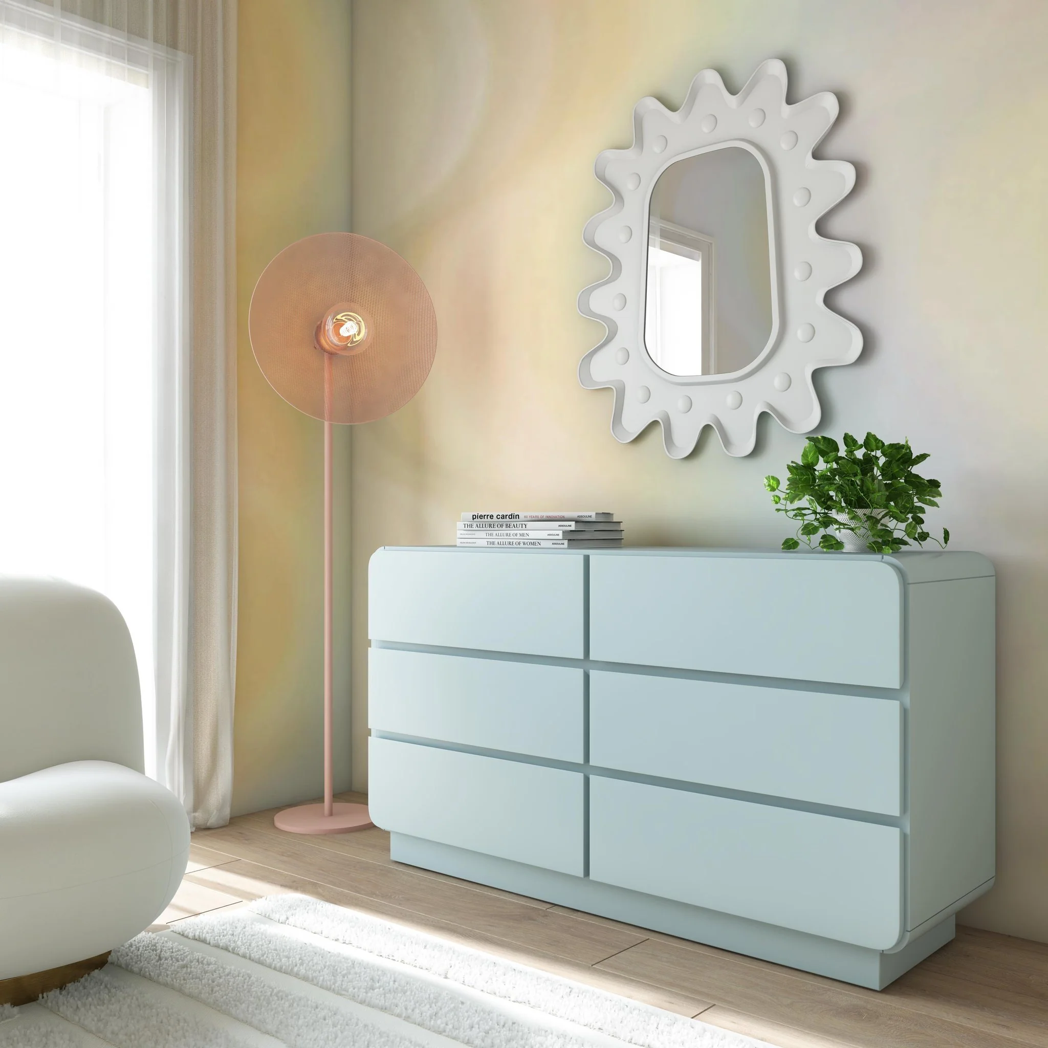 Sagura Blue 6-Drawer Dresser - Image 2