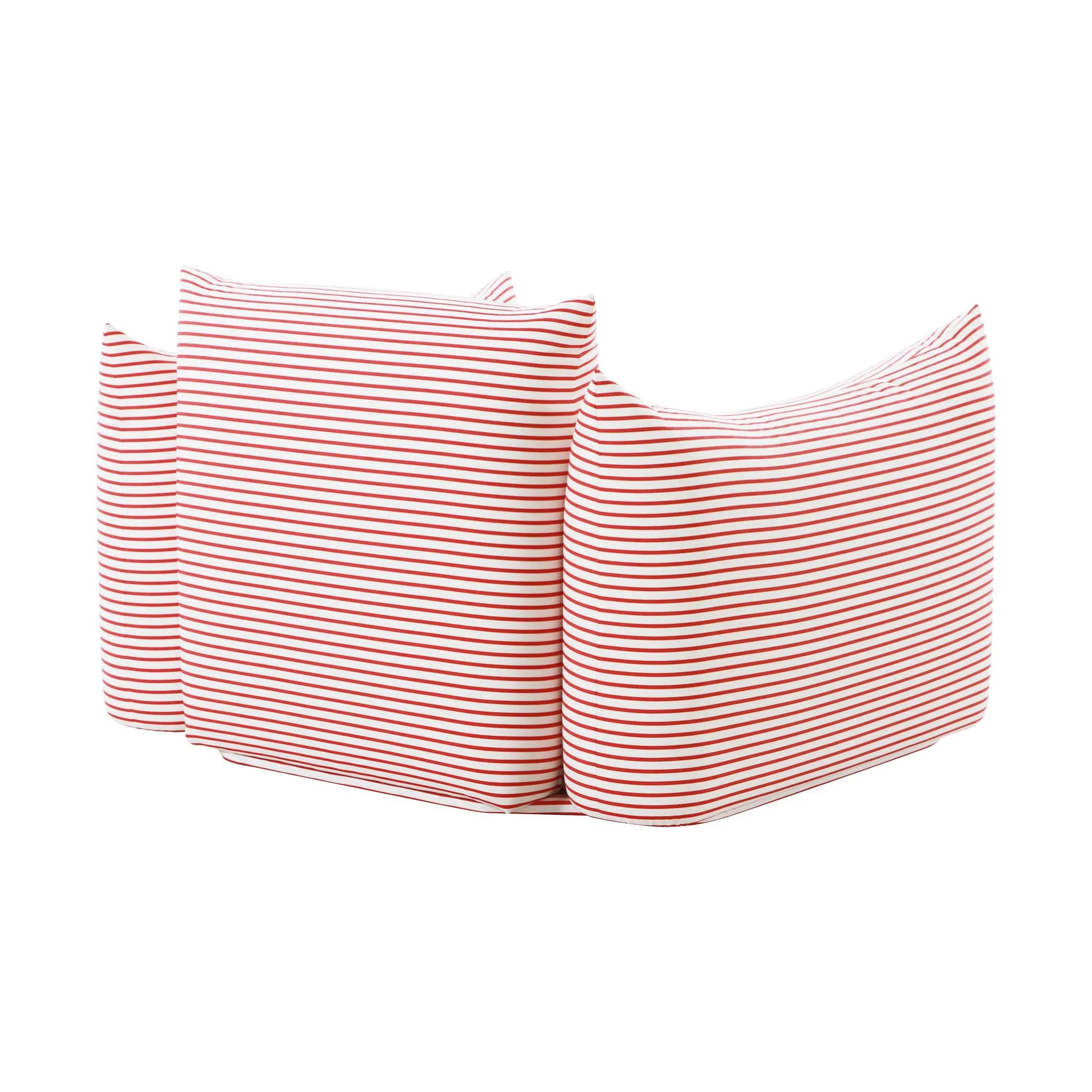 Saint Tropez Pearl and Red Striped Stuffed Outdoor Armchair - Image 4
