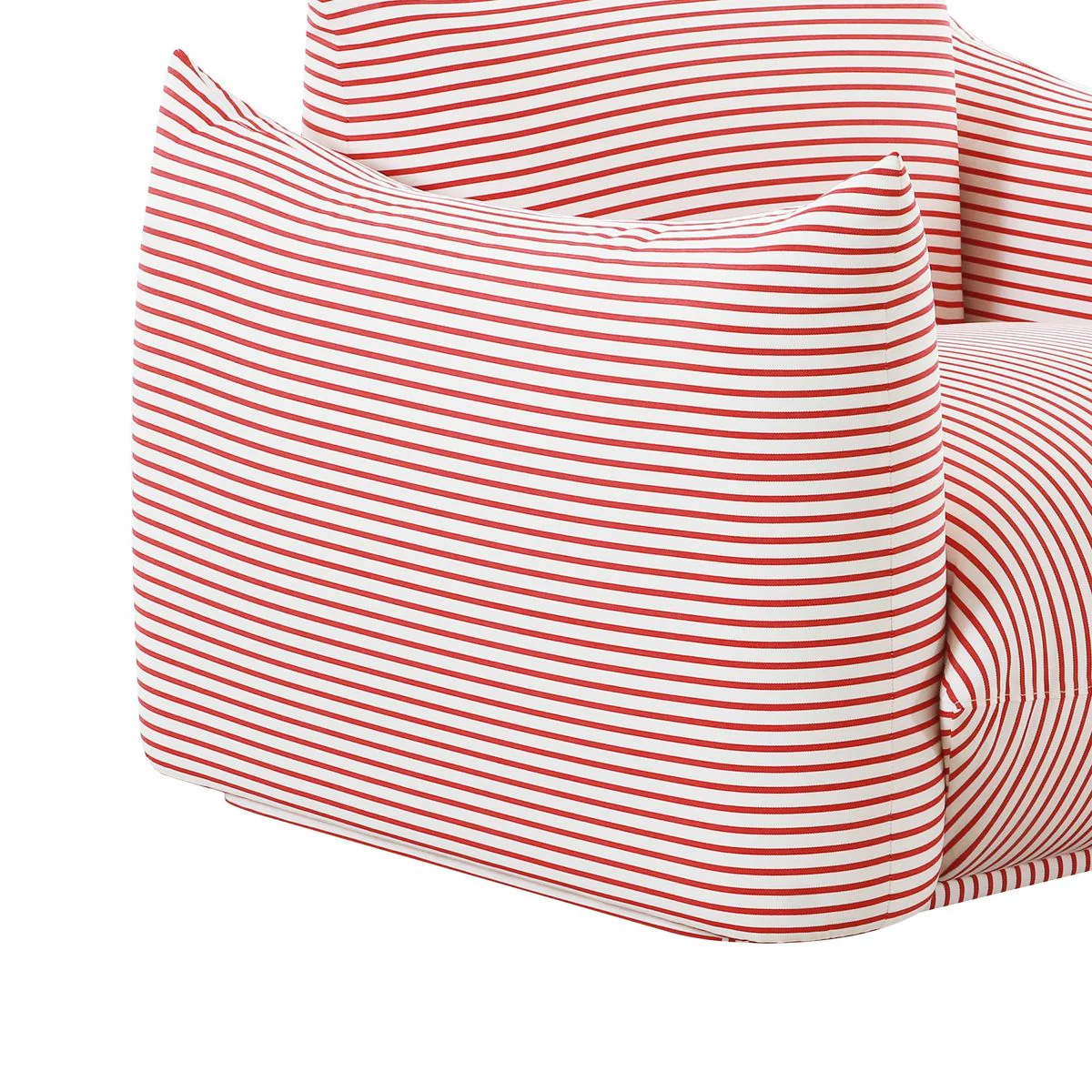 Saint Tropez Pearl and Red Striped Stuffed Outdoor Armchair - Image 5