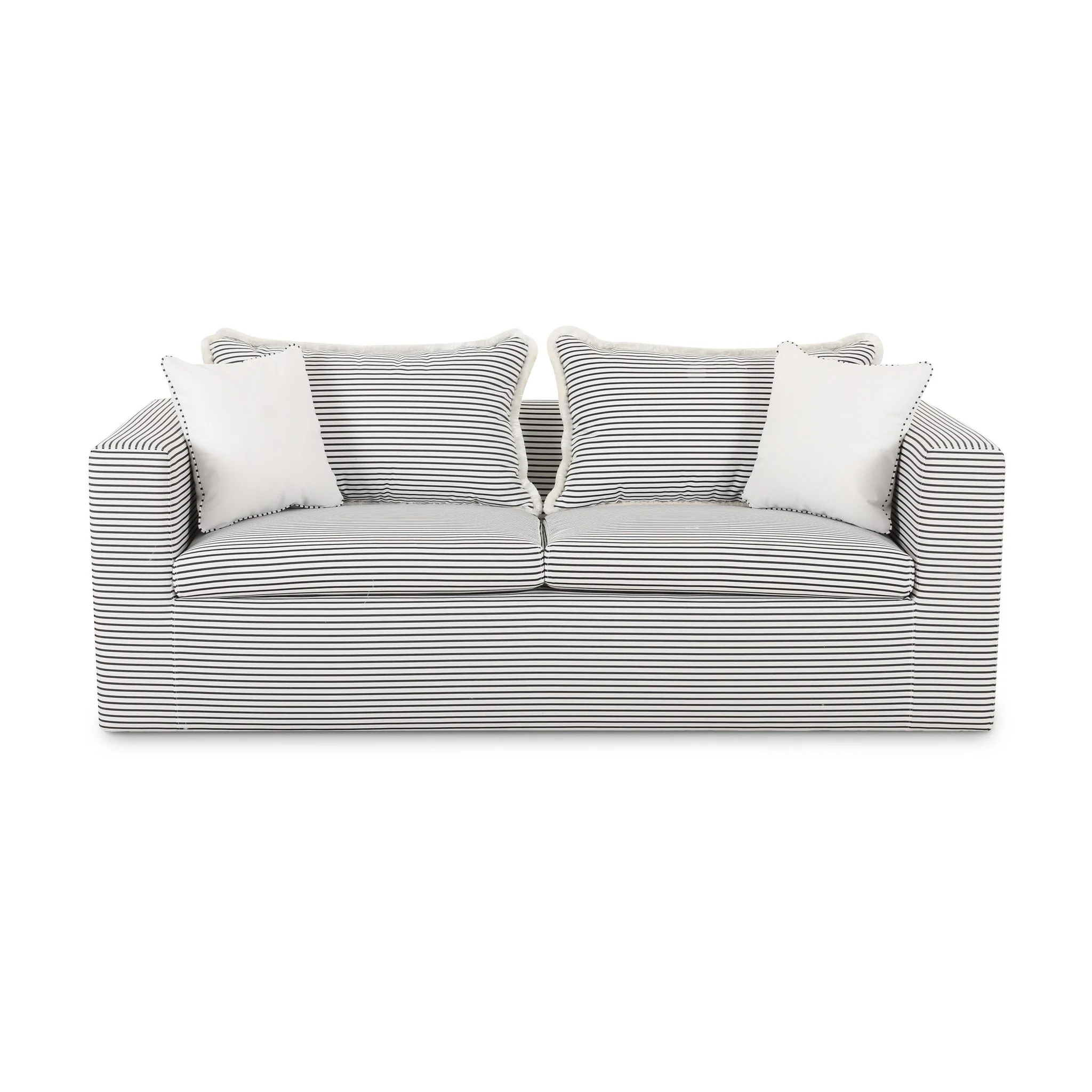 Salty Black Striped Indoor/Outdoor Sofa